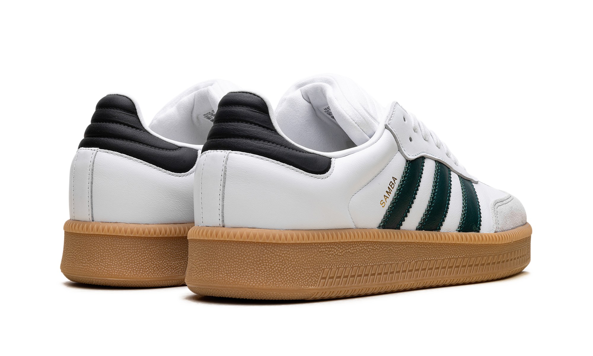 adidas samba xlg cloud white collegiate green+IE9181+diagnol right behind view