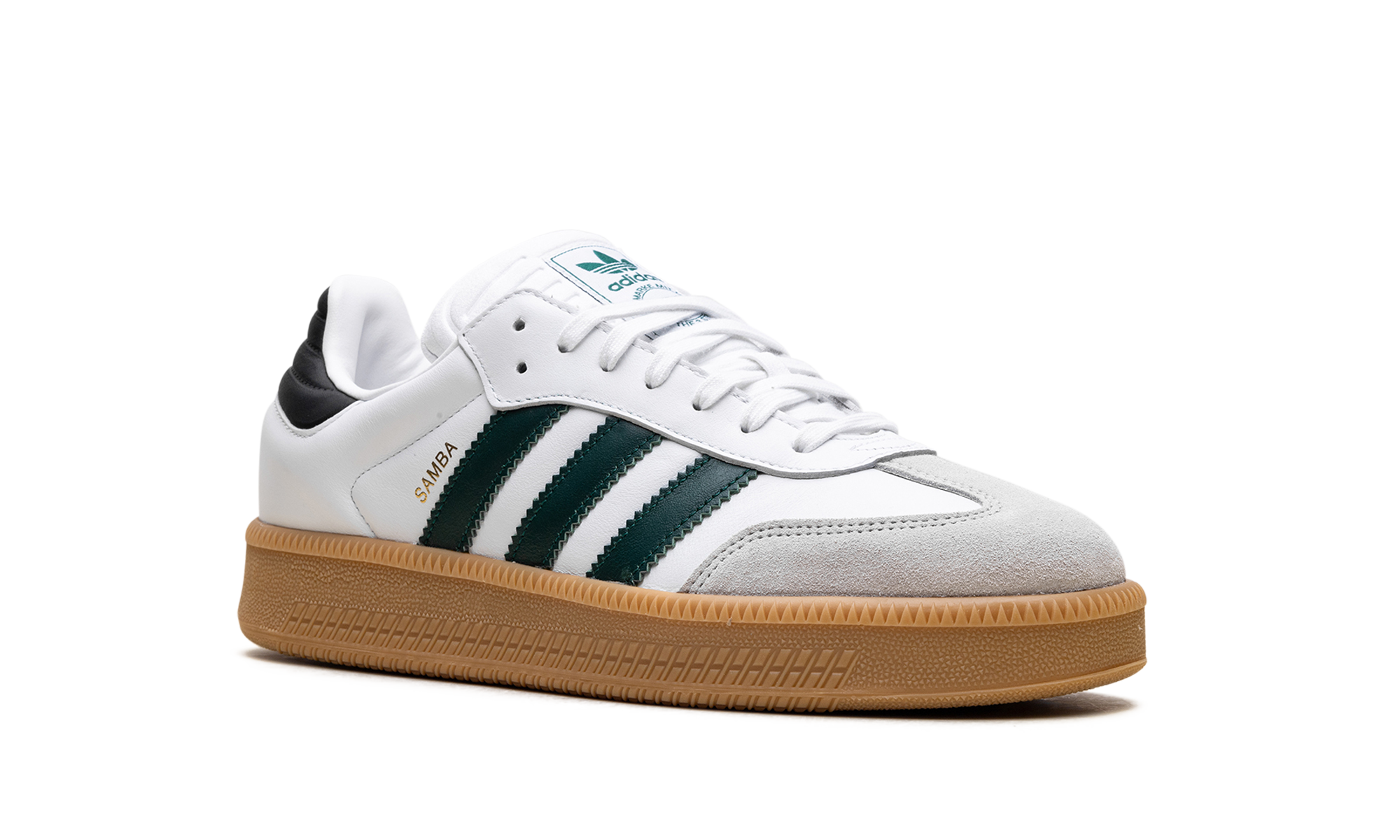 adidas samba xlg cloud white collegiate green+IE9181+diagnol right view