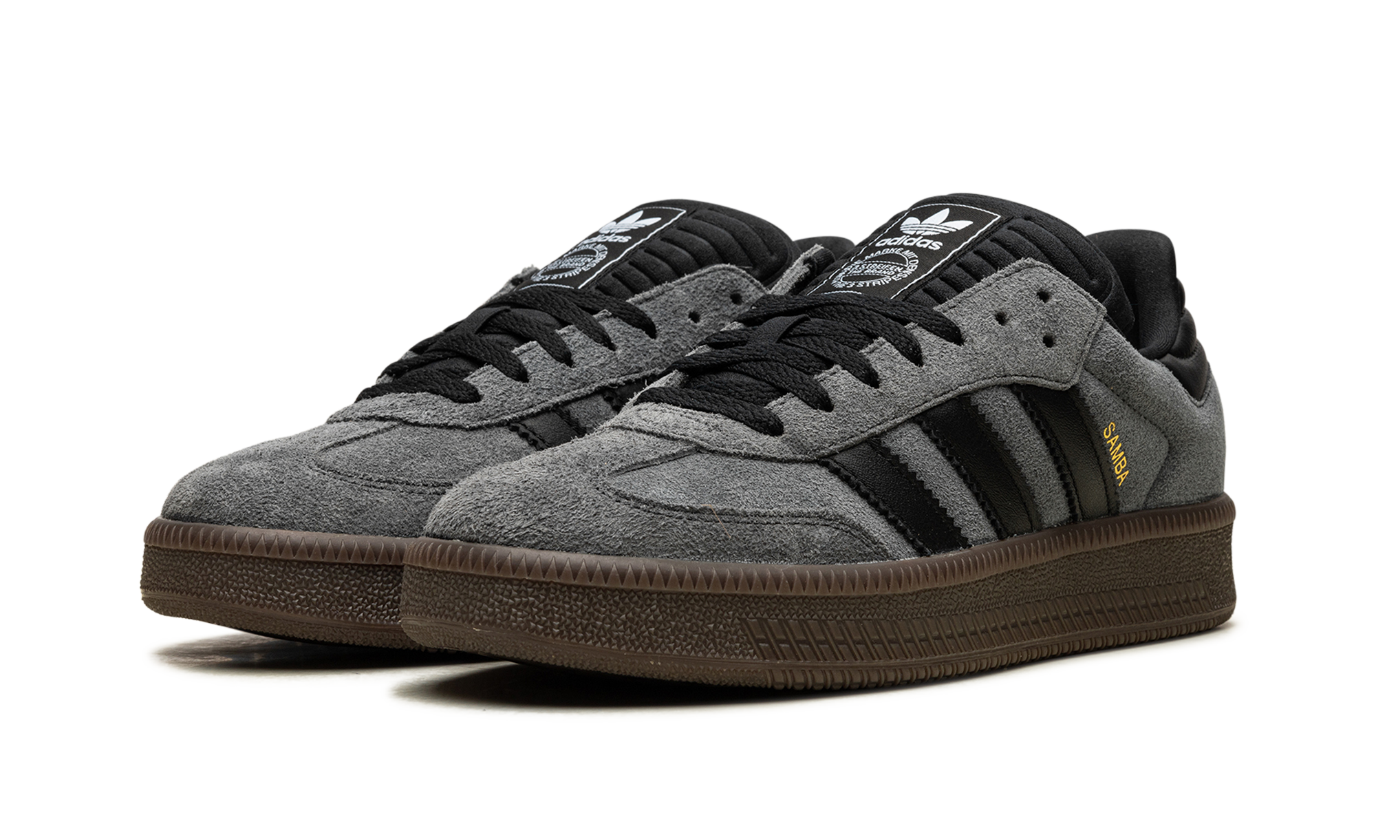 adidas samba xlg grey black gum+ID3201+diagnol left view