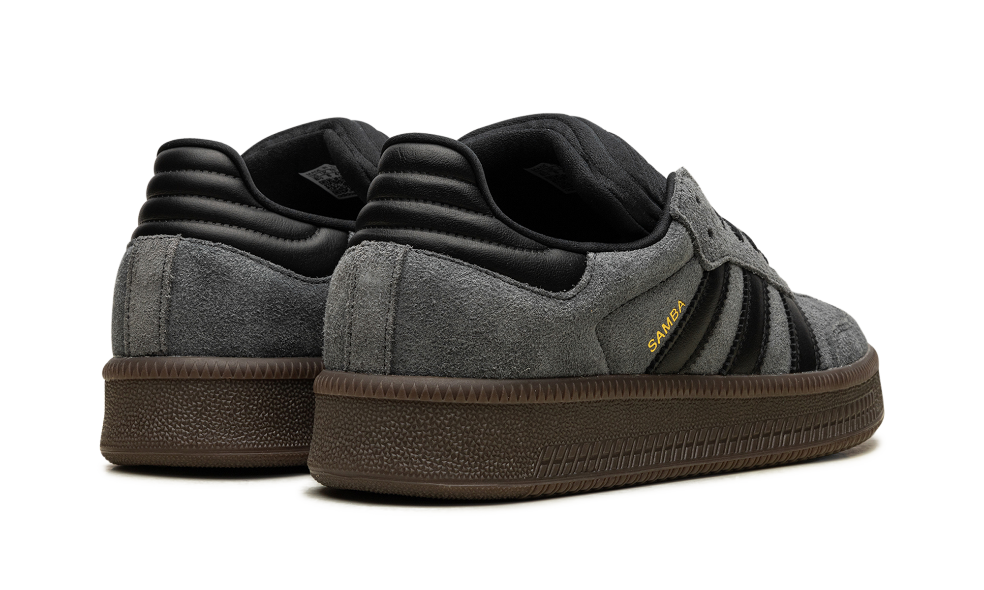 adidas samba xlg grey black gum+ID3201+diagnol right behind view