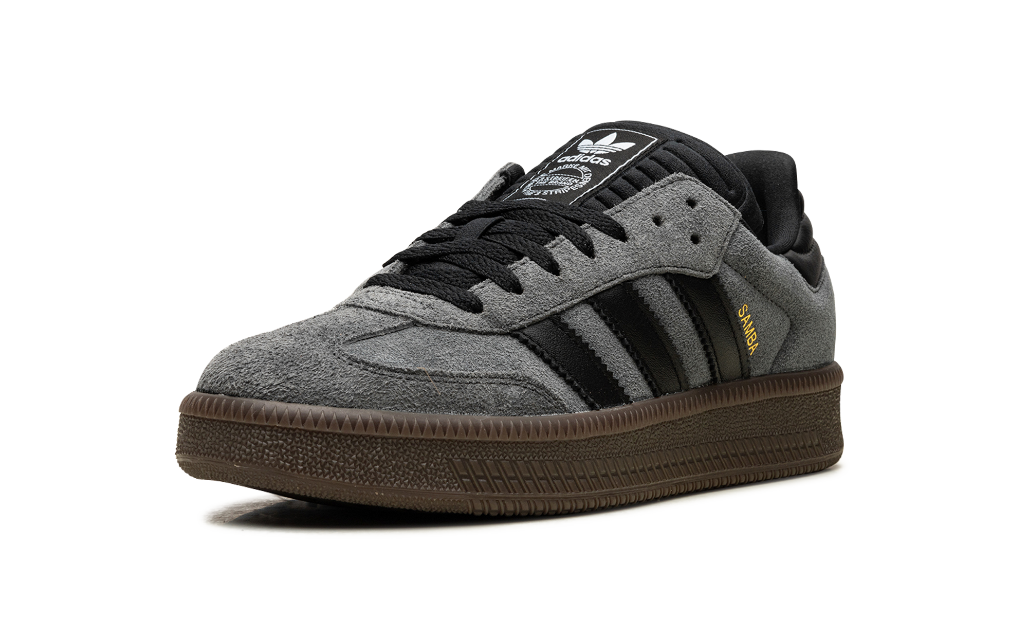 adidas samba xlg grey black gum+ID3201+left diagnol single view
