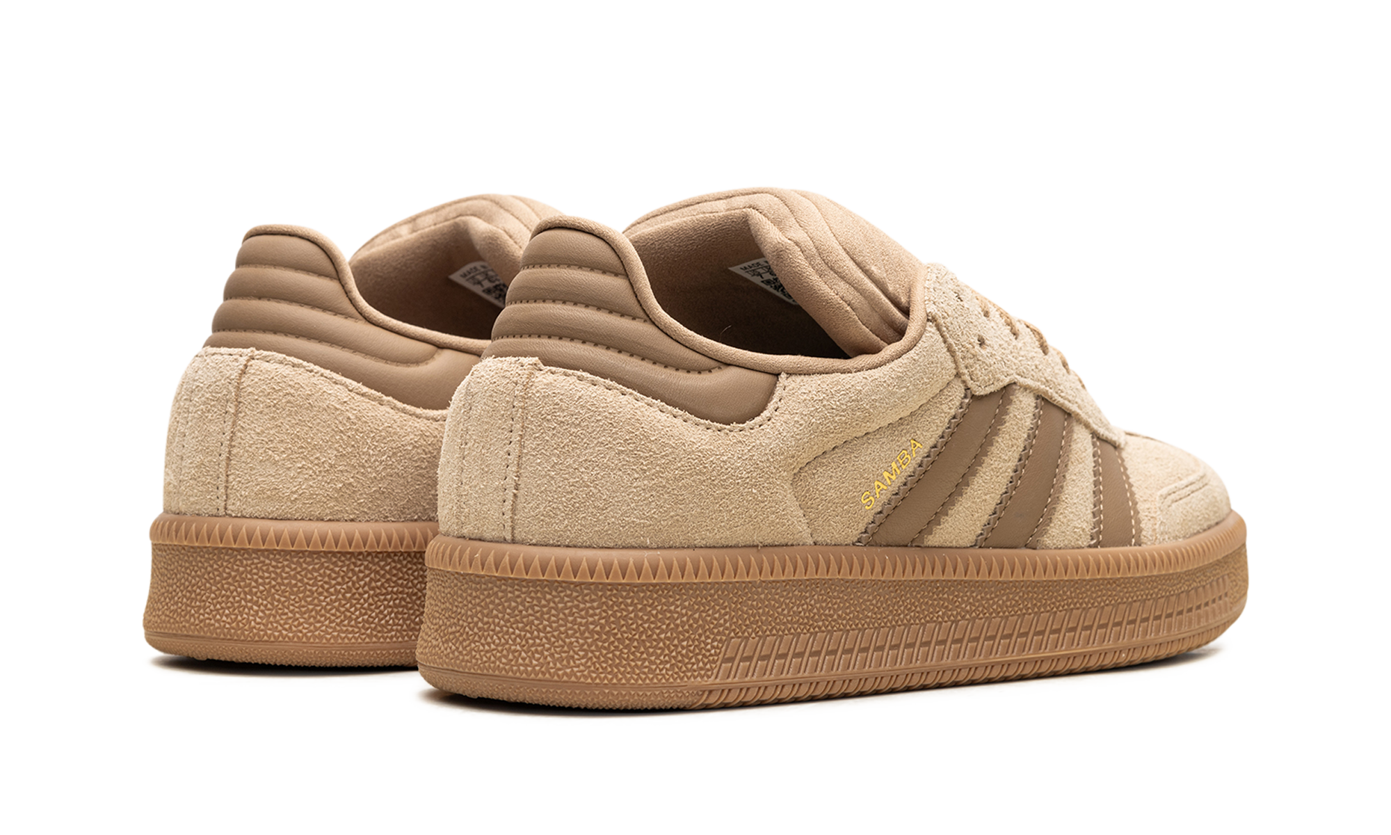 adidas samba xlg magic beige cardboard+IG6289+diagnol right behind view