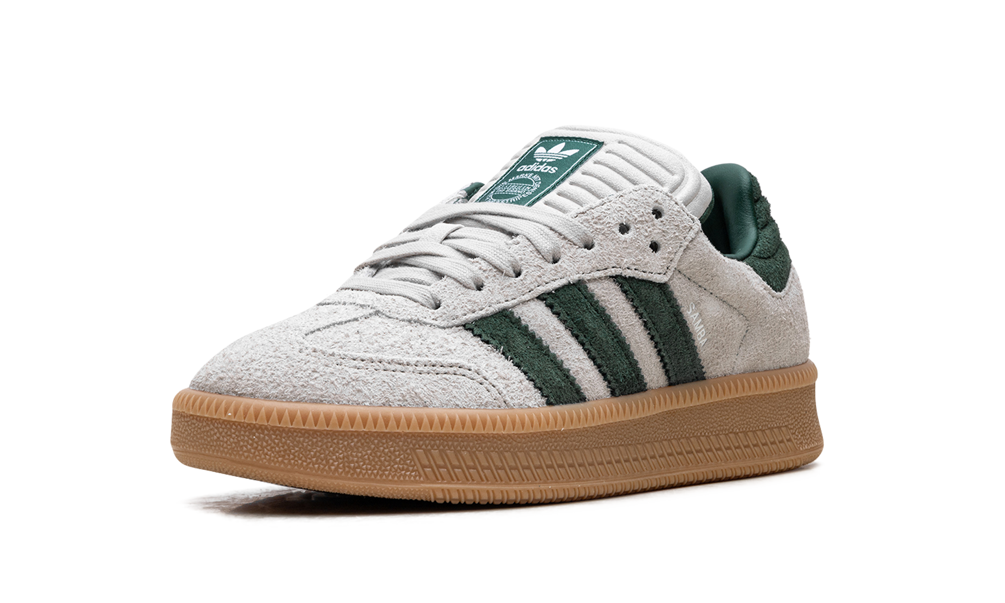 adidas samba xlg putty grey collegiate green+JI3197+left diagnol single view