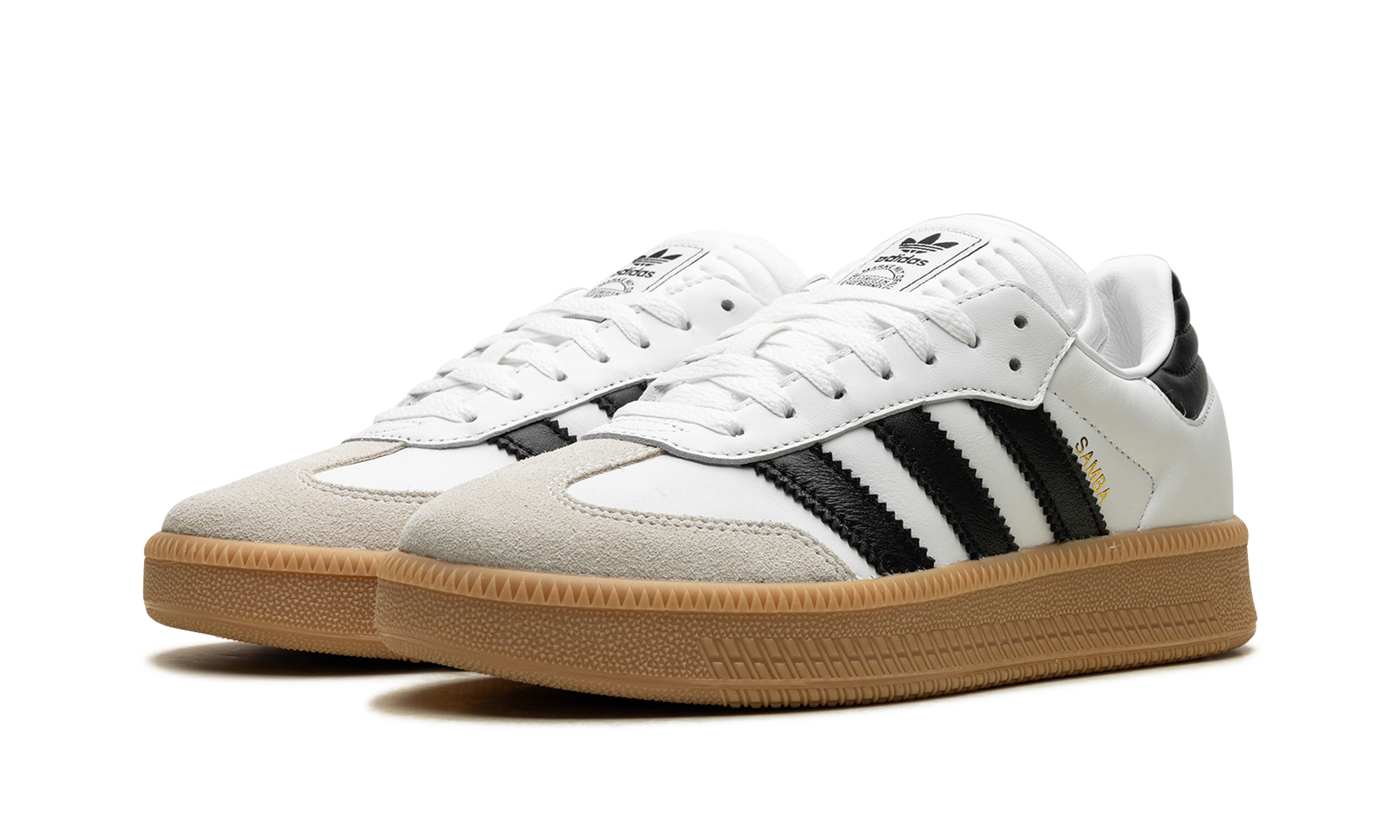 adidas samba xlg white black gum+IE1377+diagnol left view