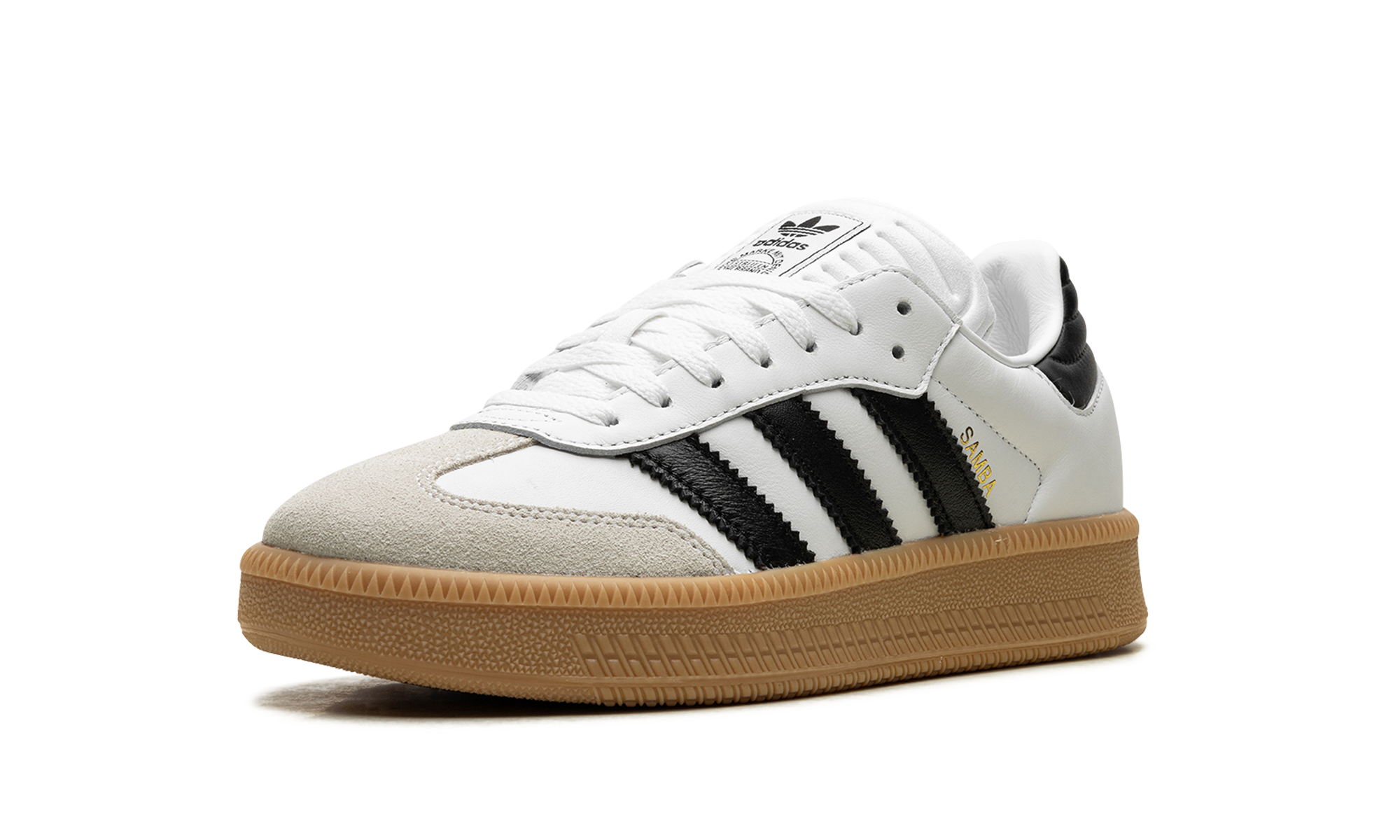 adidas samba xlg white black gum+IE1377+left diagnol single view