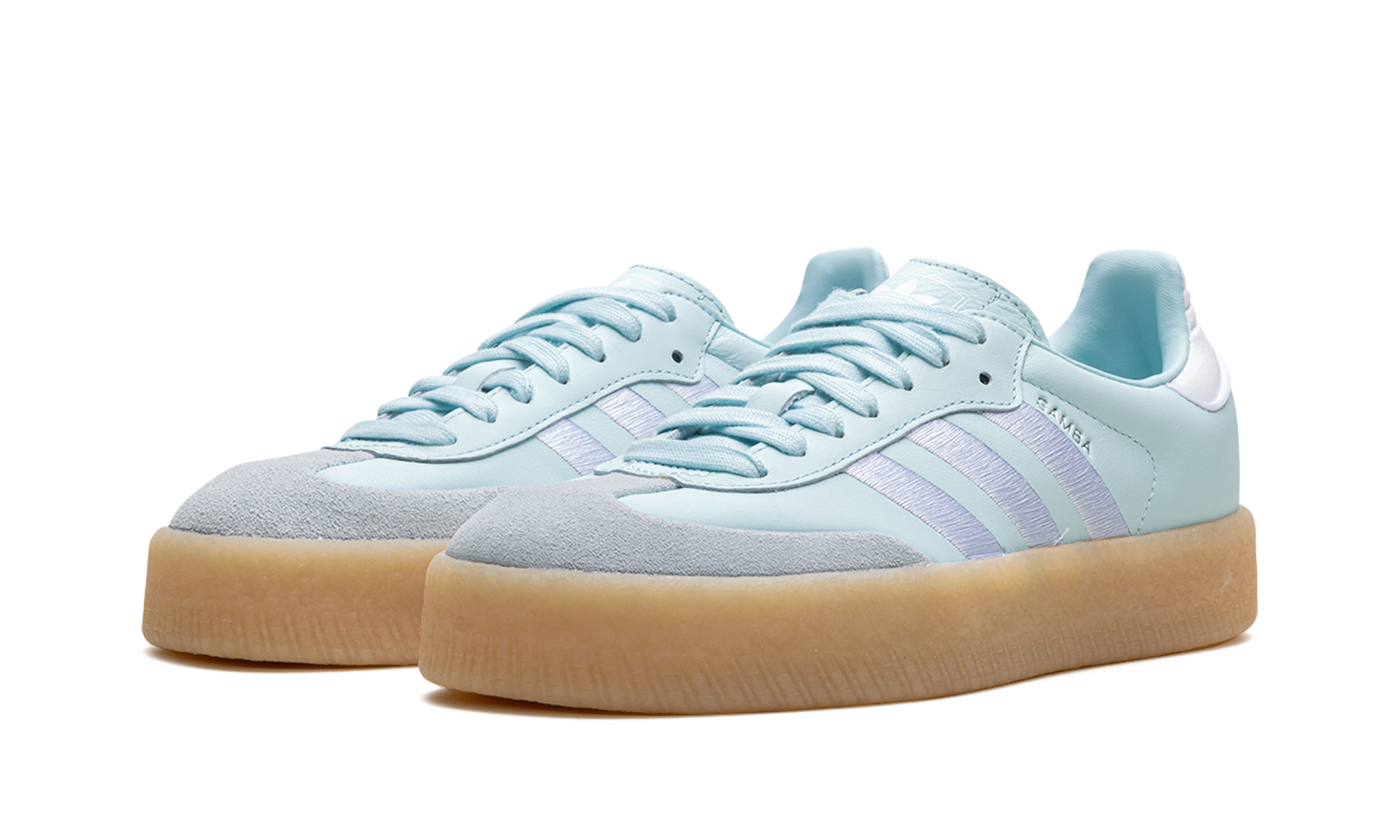 adidas sambae almost blue women s+ID0435+diagnol left view