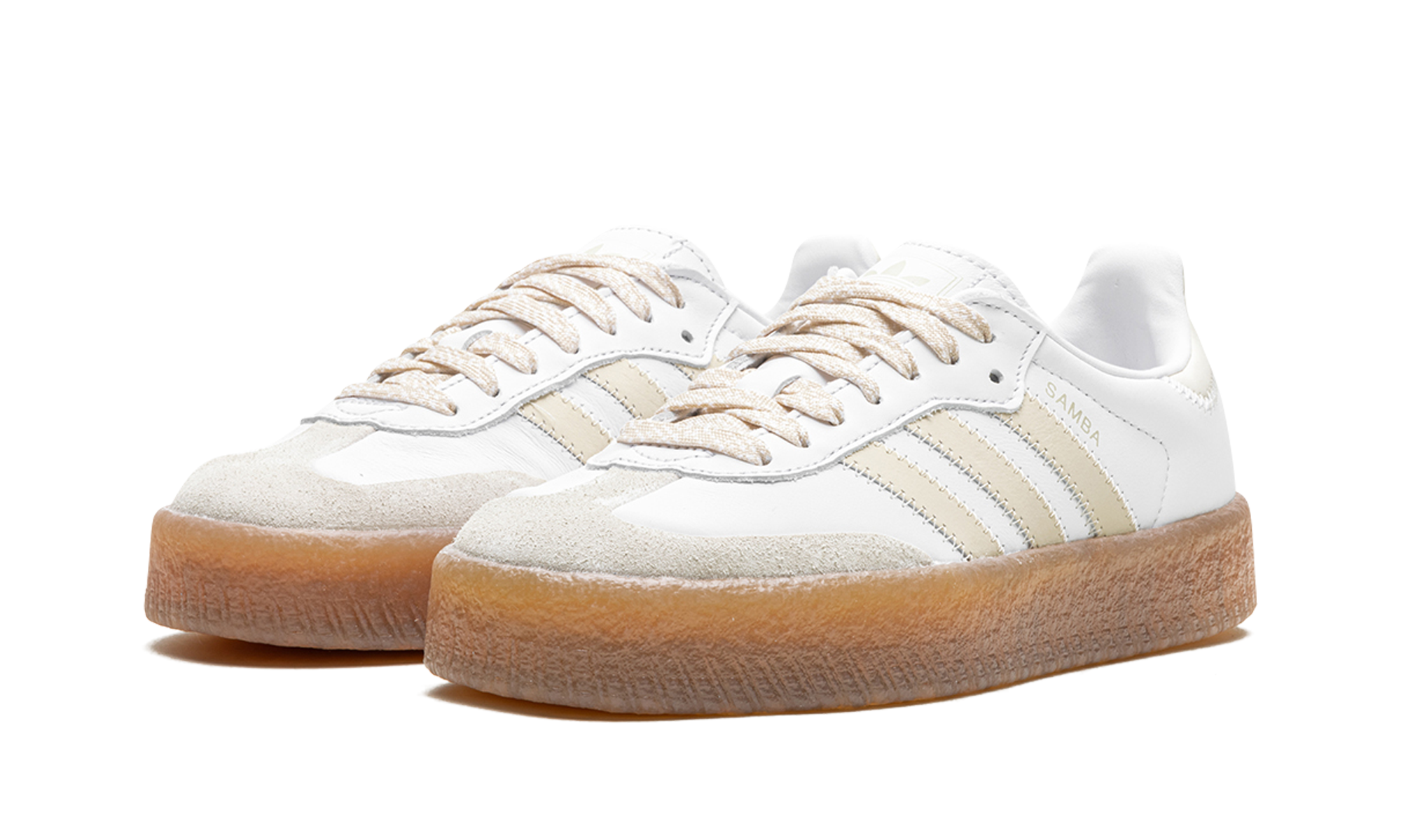 adidas sambae beige women s+IE9107+diagnol left view