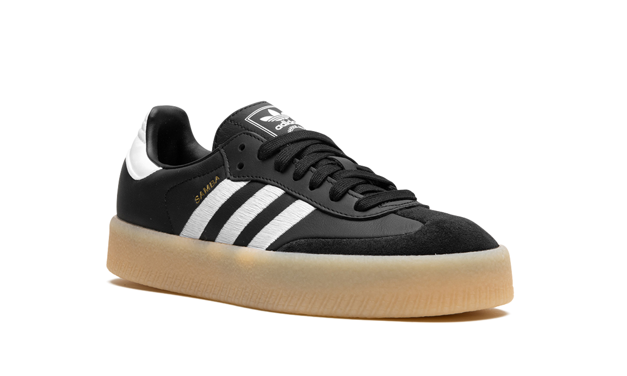 adidas sambae black white gum women s+ID0436+diagnol right view