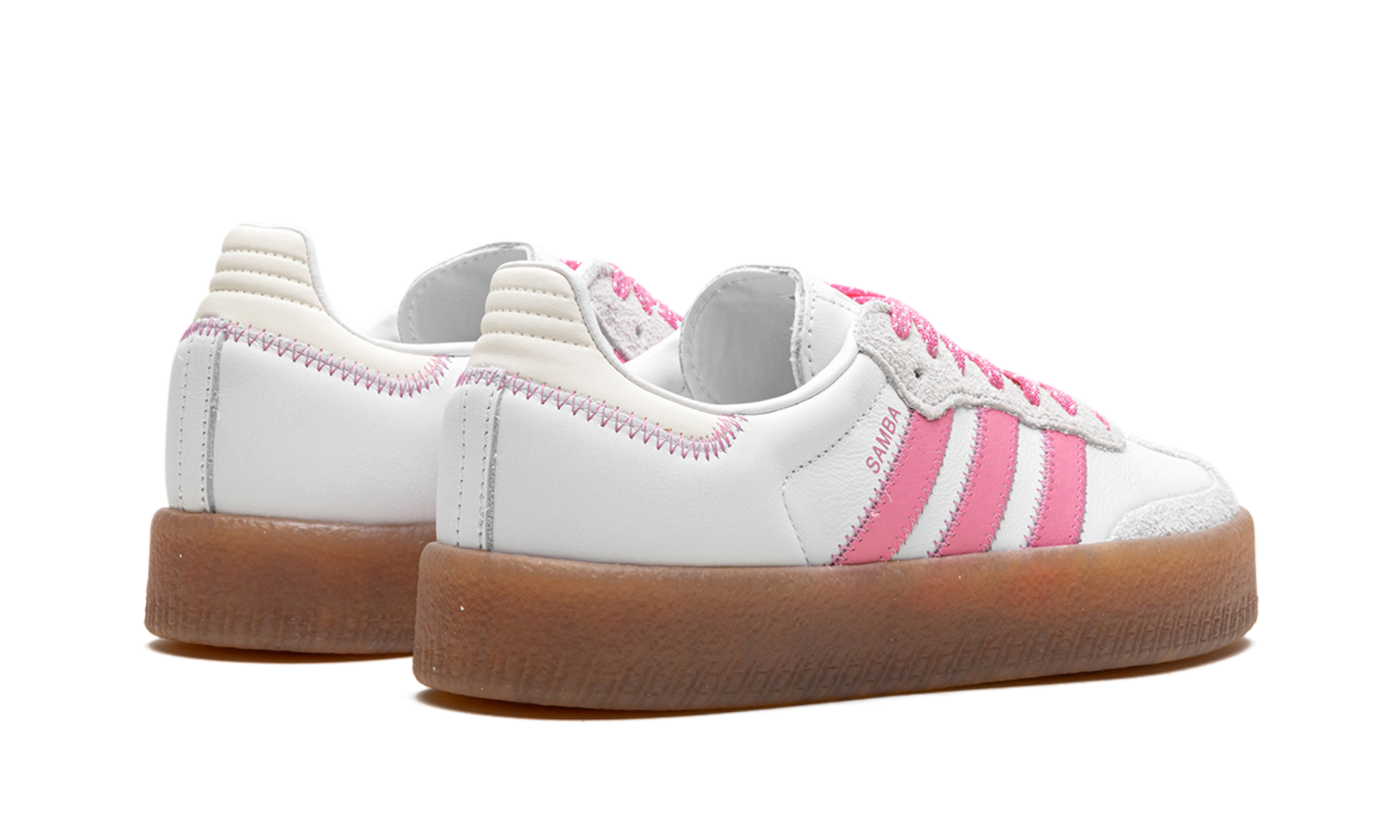 adidas sambae cloud white bliss pink women s+IE9109+diagnol right behind view