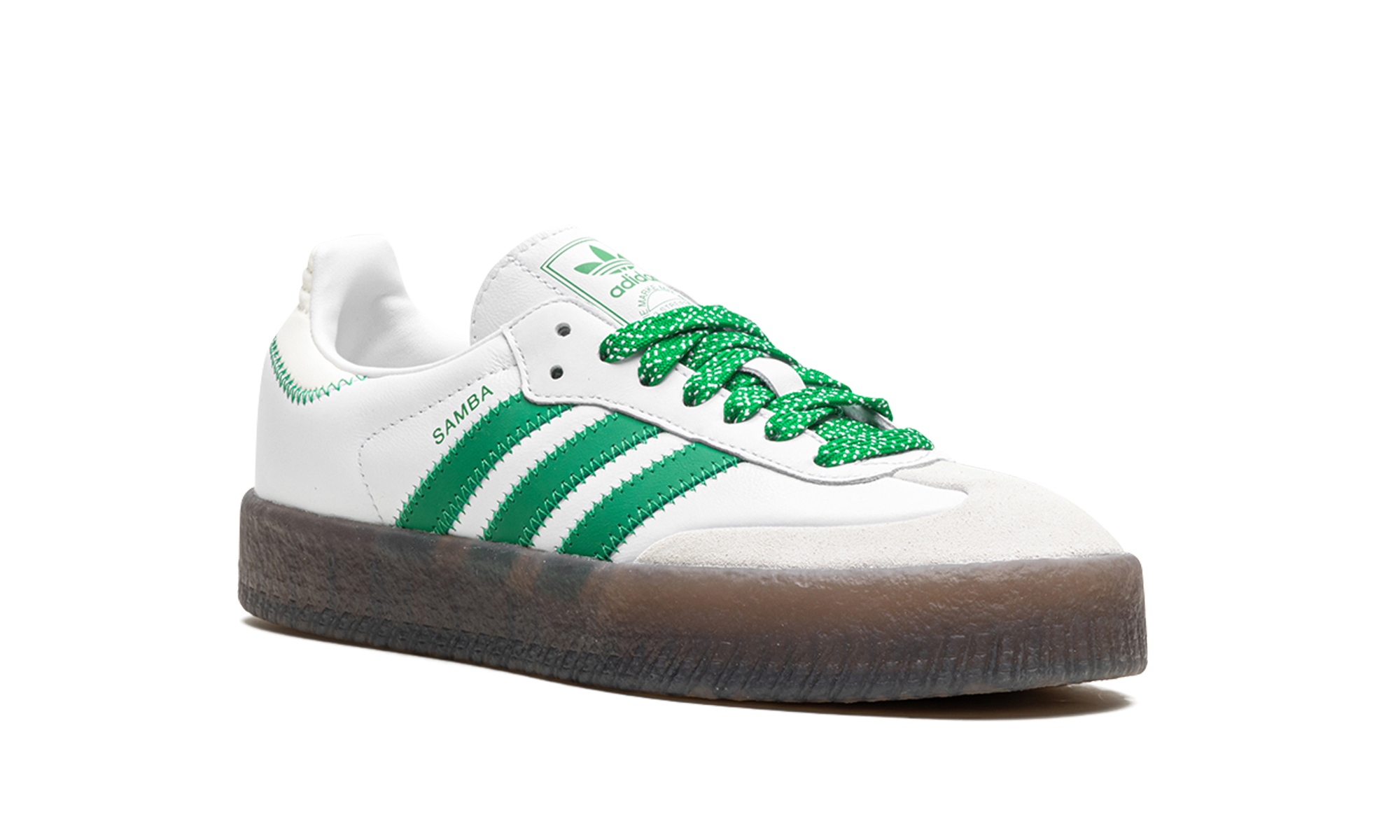 adidas sambae cloud white green women s+IE9105+diagnol right view