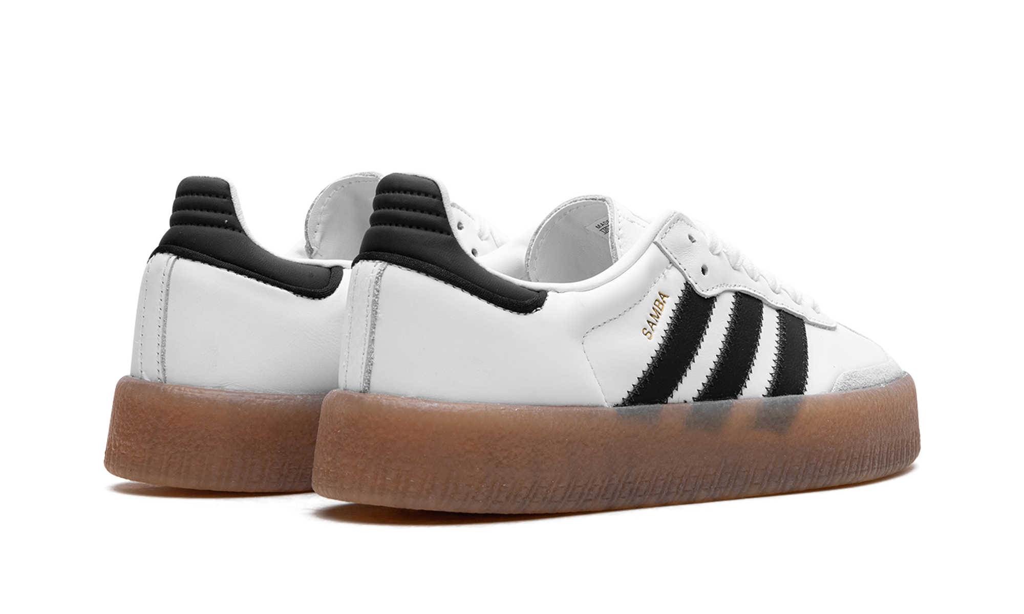 adidas sambae cloud white metallic gold women s+JI1349+diagnol right behind view
