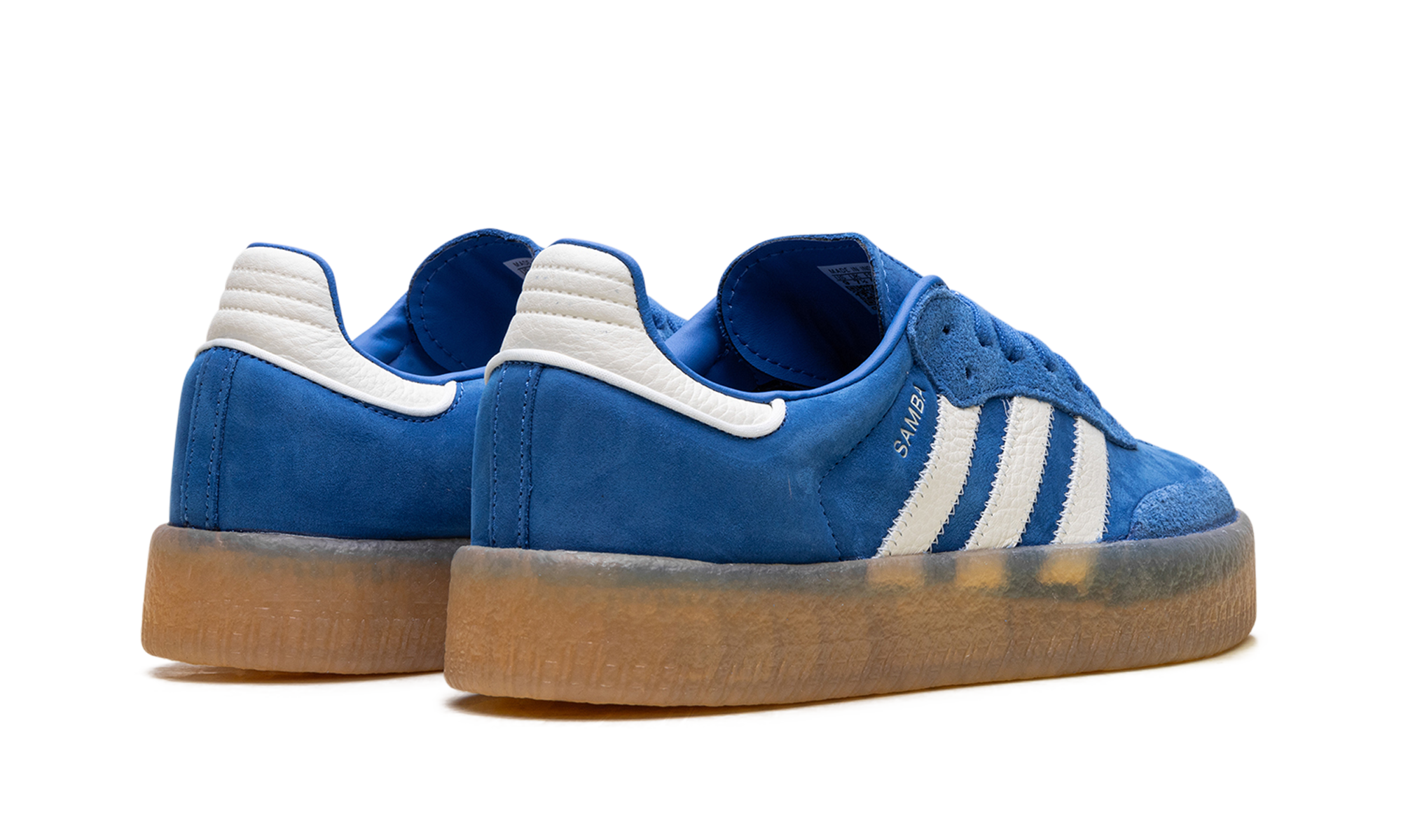 adidas sambae cloud white silver metallic gum women s+JI2743+diagnol right behind view