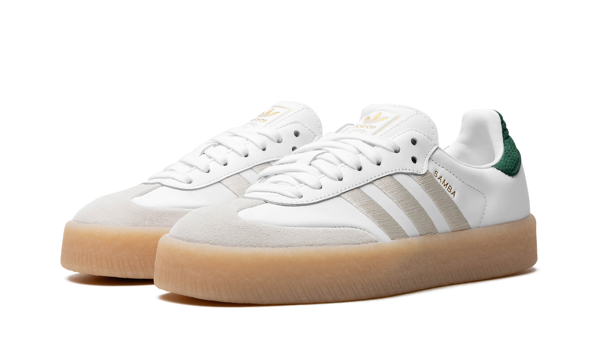 adidas sambae off white aluminum green women s+IF7162+diagnol left view