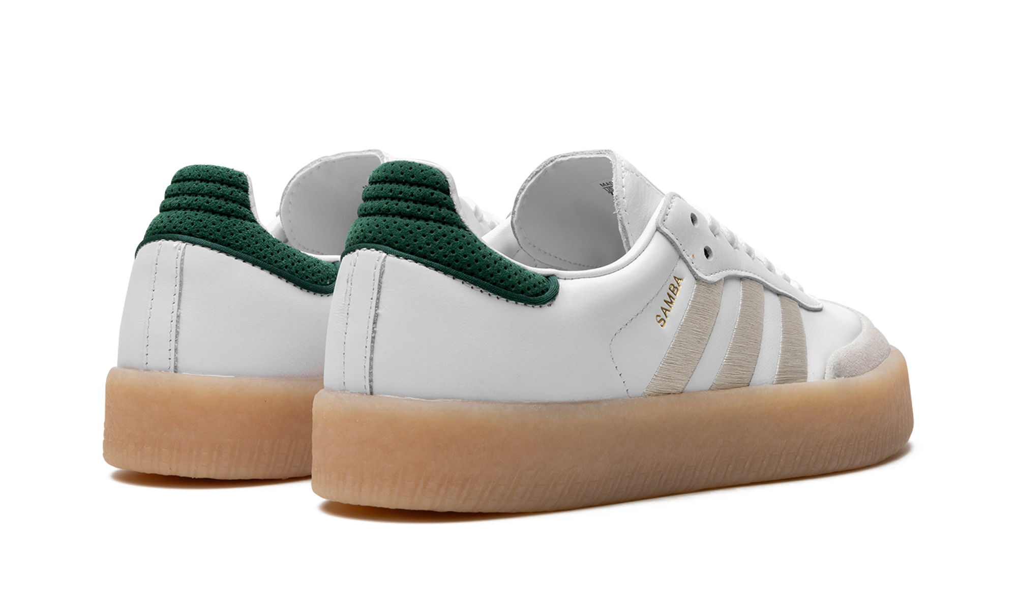 adidas sambae off white aluminum green women s+IF7162+diagnol right behind view