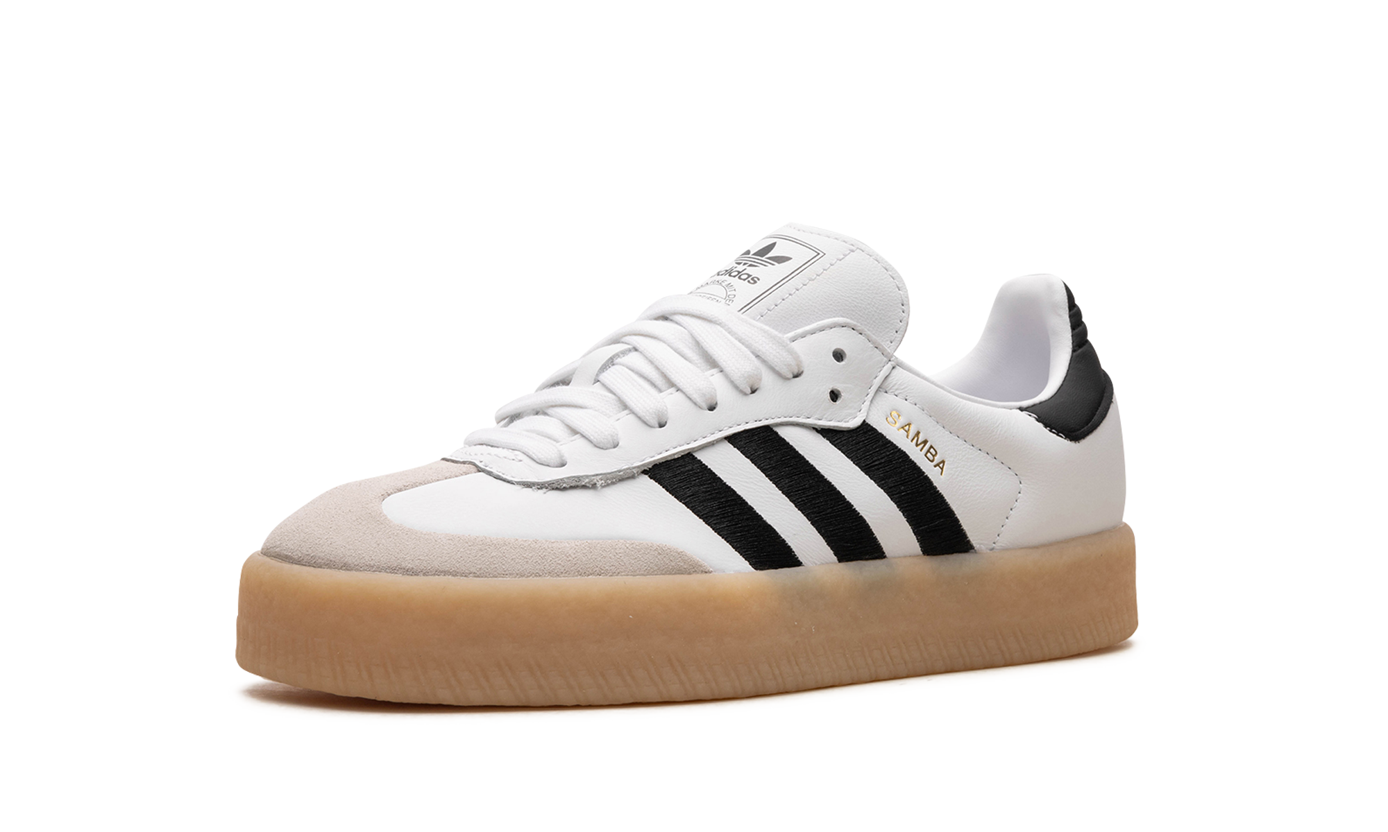 adidas sambae white black gum women s+IG5744+left diagnol single view