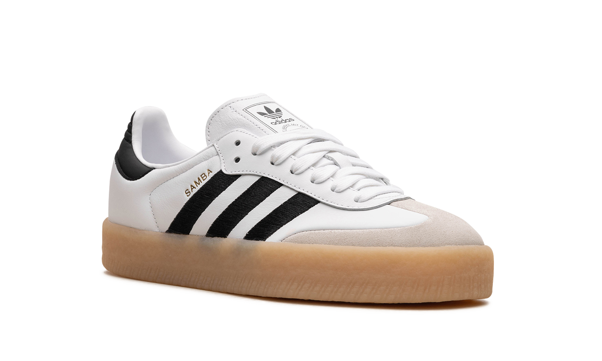 adidas sambae white black gum women s+IG5744+diagnol right view