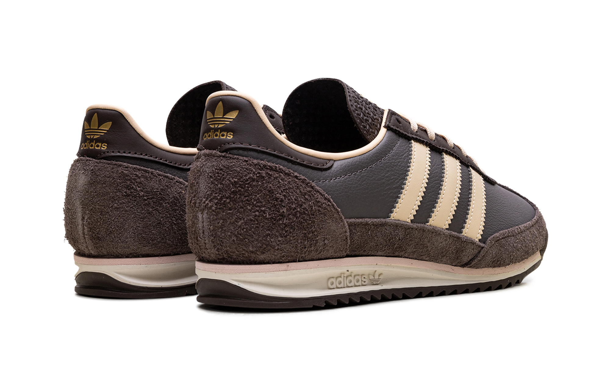 adidas sl 72 og charcoal crystal sand brown women s+IF1937+diagnol right behind view