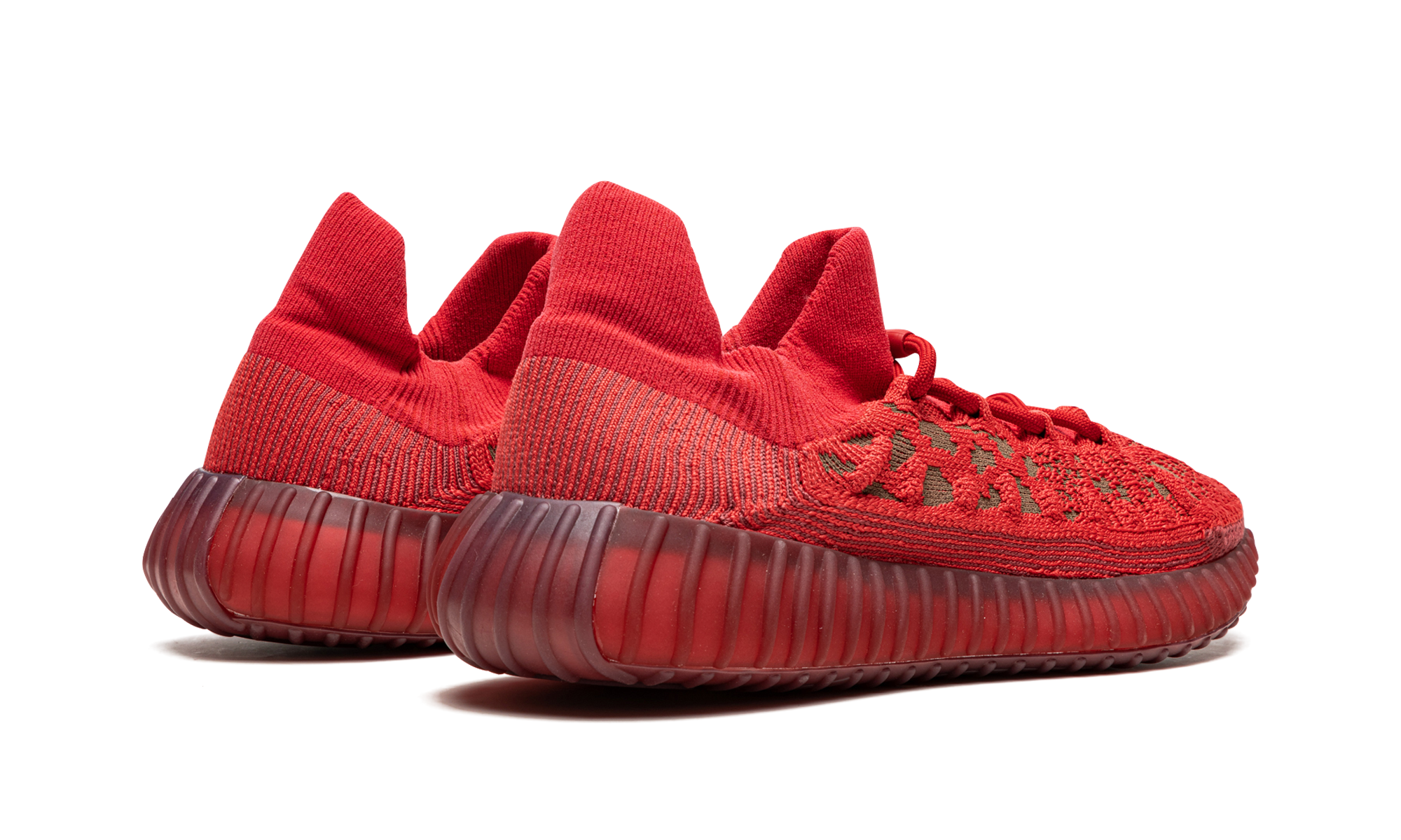 adidas yeezy 350 v2 cmpct slate red+GW6945+diagnol right behind view
