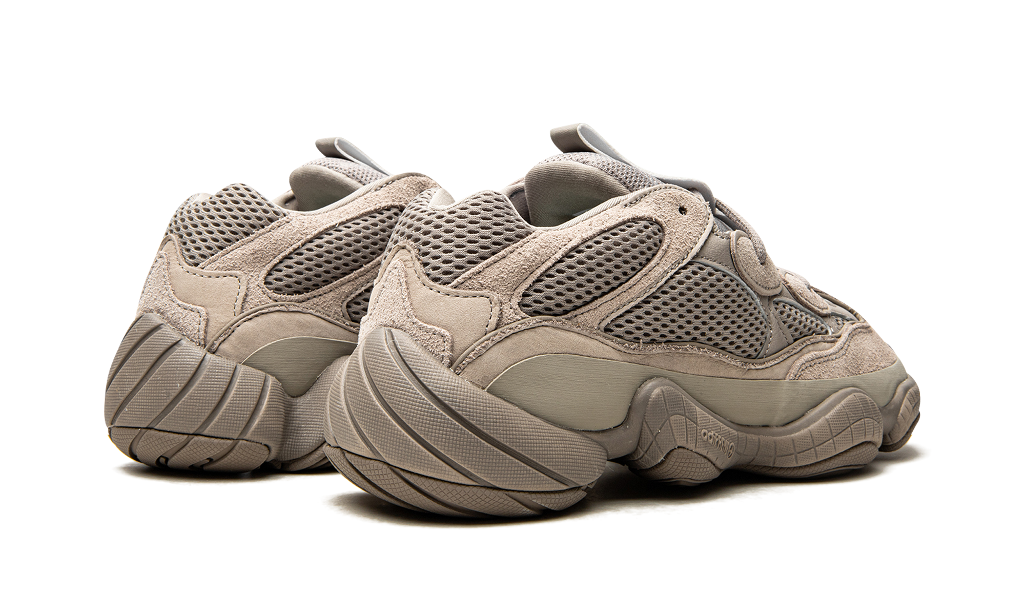adidas yeezy 500 ash grey+GX3607+diagnol right behind view