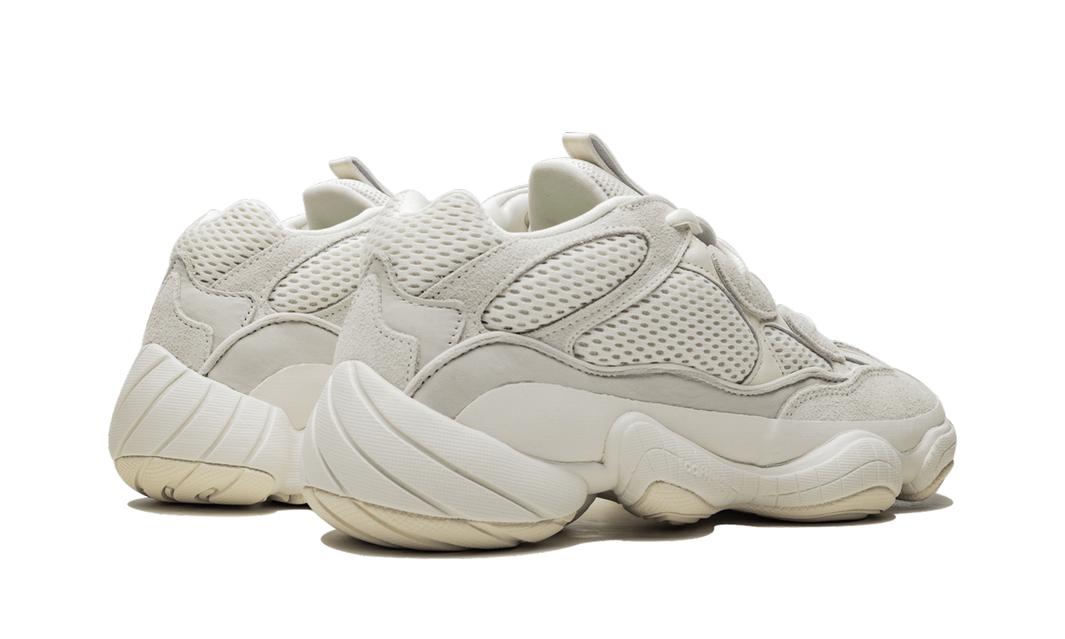 adidas yeezy 500 bone white 2019+FV3573+diagnol right behind view