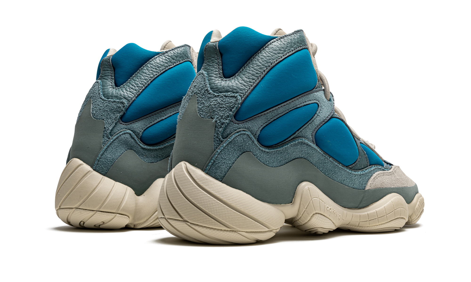 adidas yeezy 500 high frosted blue+GZ5544+diagnol right behind view