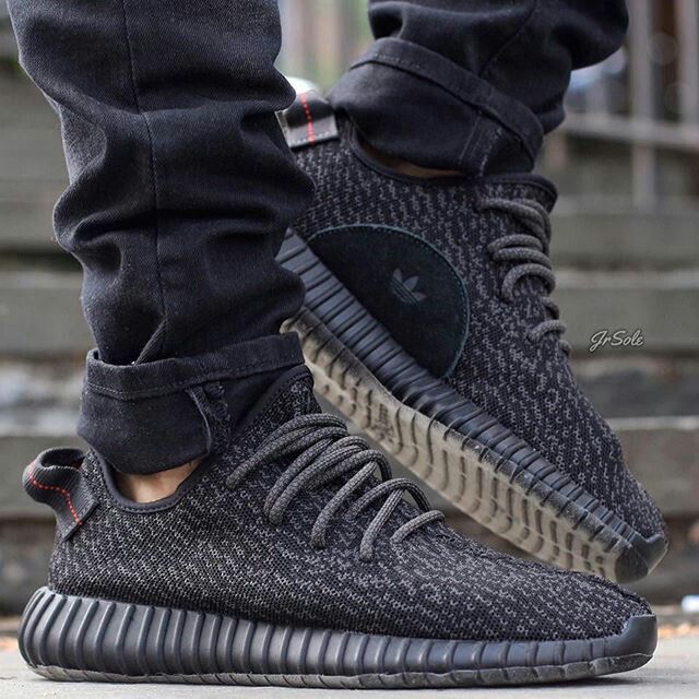 adidas Yeezy Boost 350 Pirate Black (2023), Lifestyle View 1, SKU BB5350