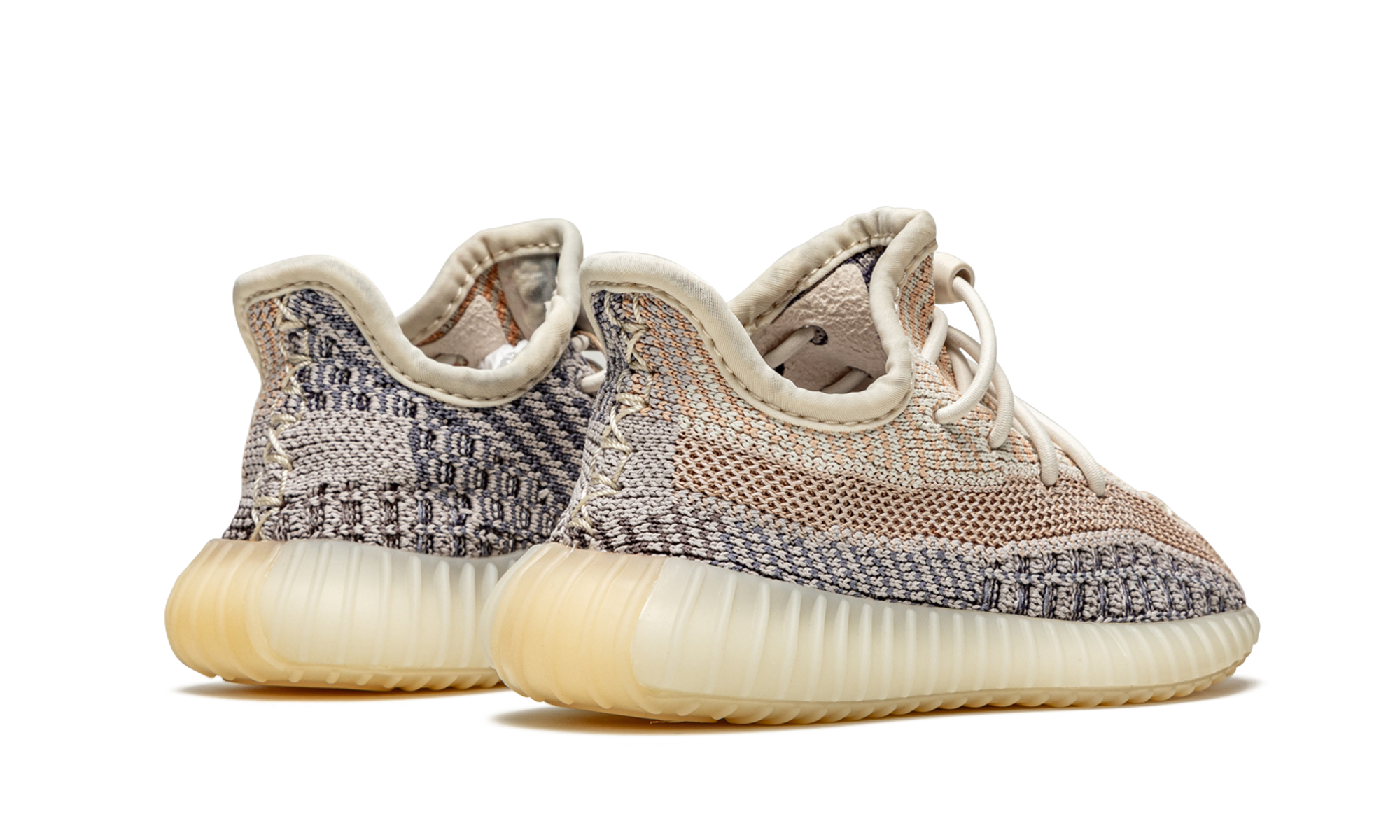 adidas yeezy boost 350 v2 ash pearl infants+GY7735+diagnol right behind view