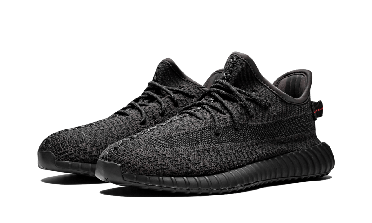 adidas yeezy boost 350 v2 black non reflective kids+FU9013+diagnol left view