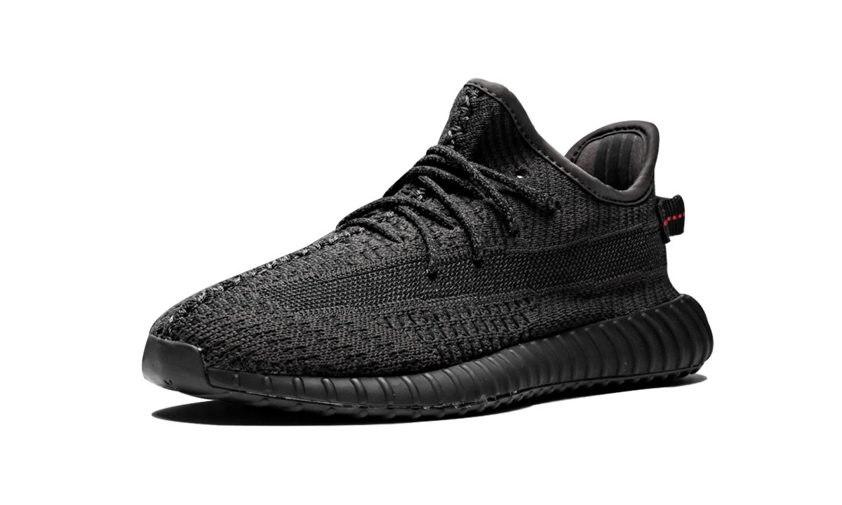 adidas yeezy boost 350 v2 black non reflective kids+FU9013+left diagnol single view