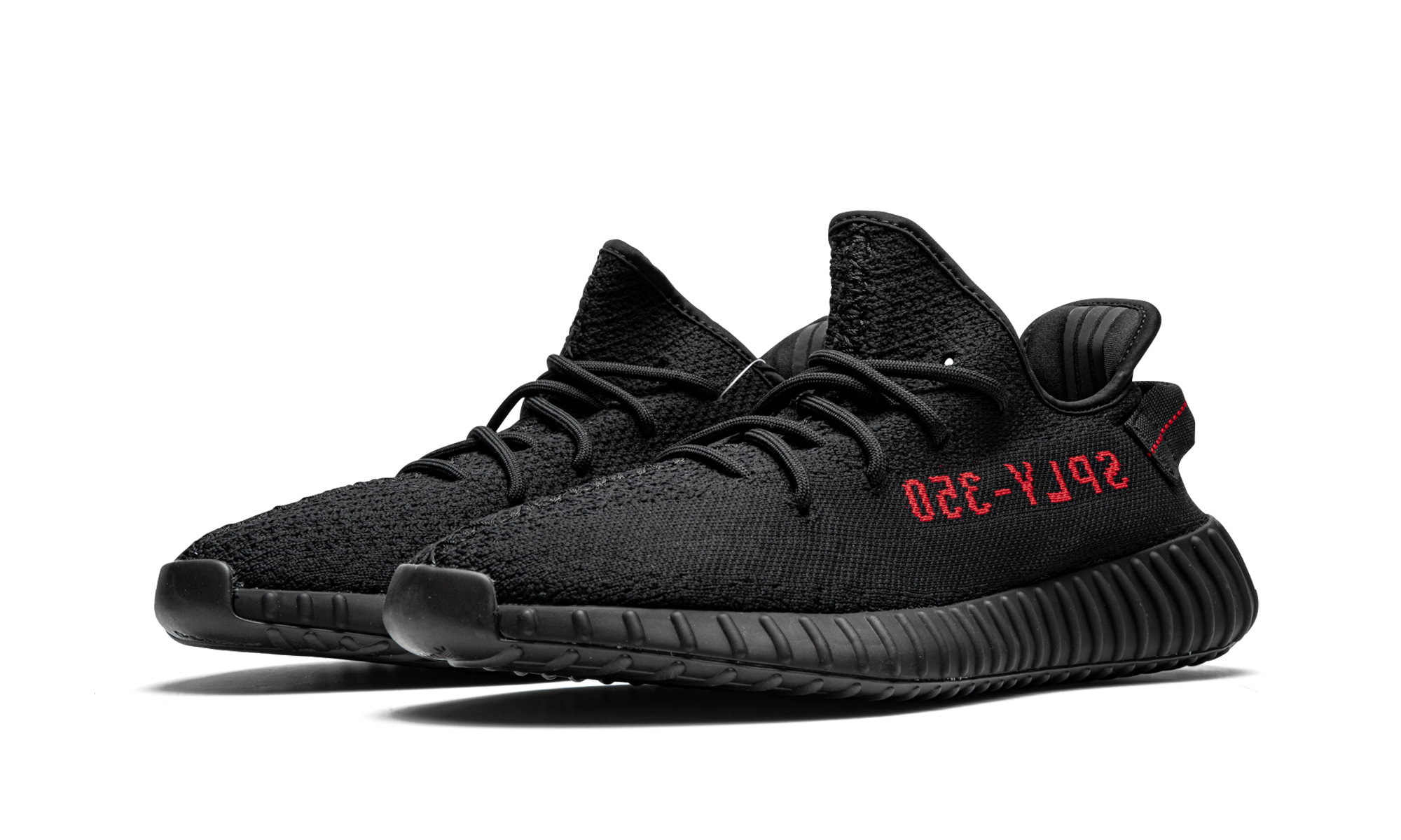 adidas yeezy boost 350 v2 black red+CP9652+diagnol left view