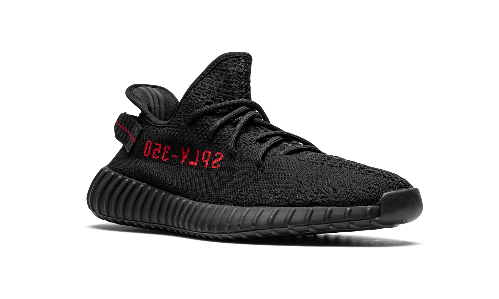 adidas yeezy boost 350 v2 black red+CP9652+diagnol right view 1