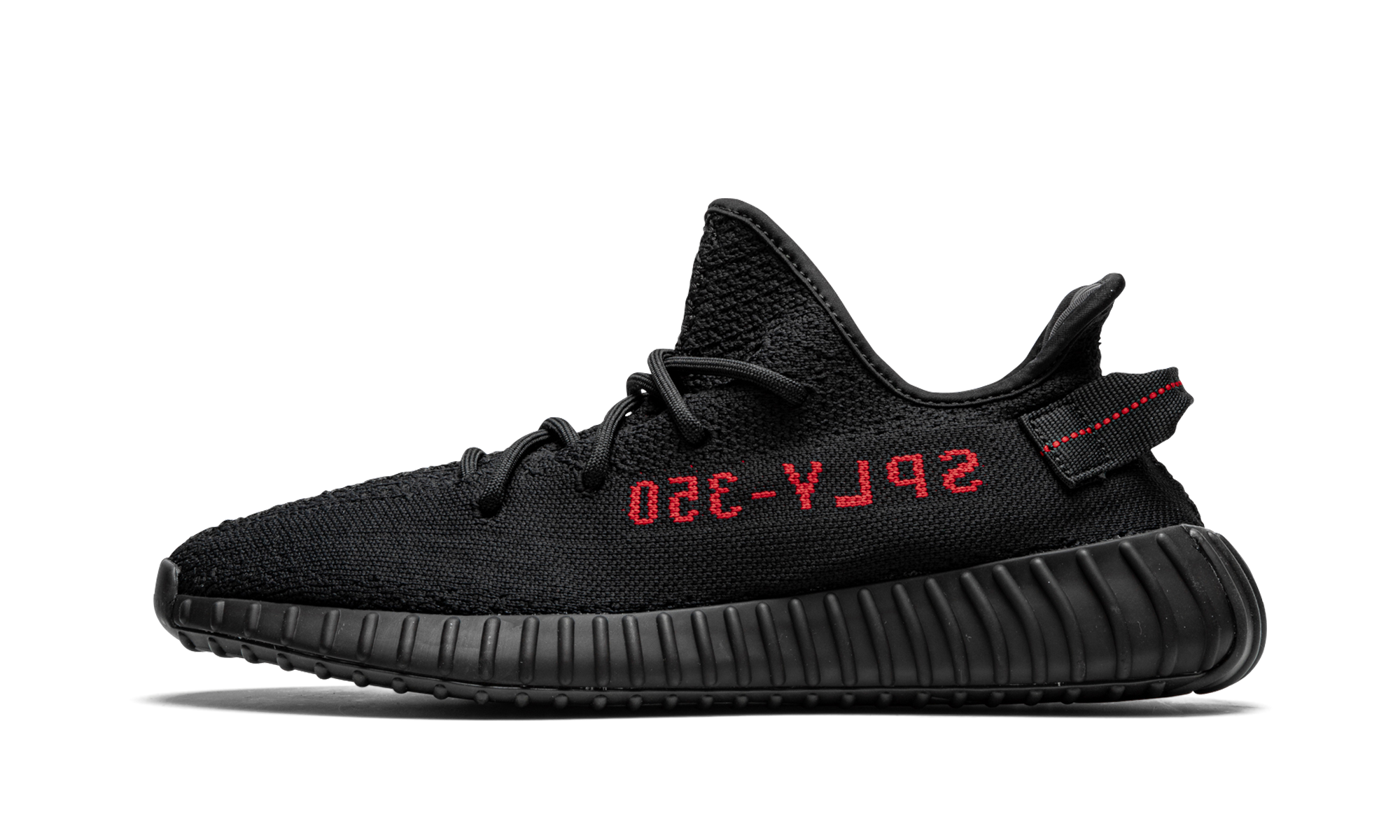 adidas yeezy boost 350 v2 black red+CP9652+diagnol right view 2