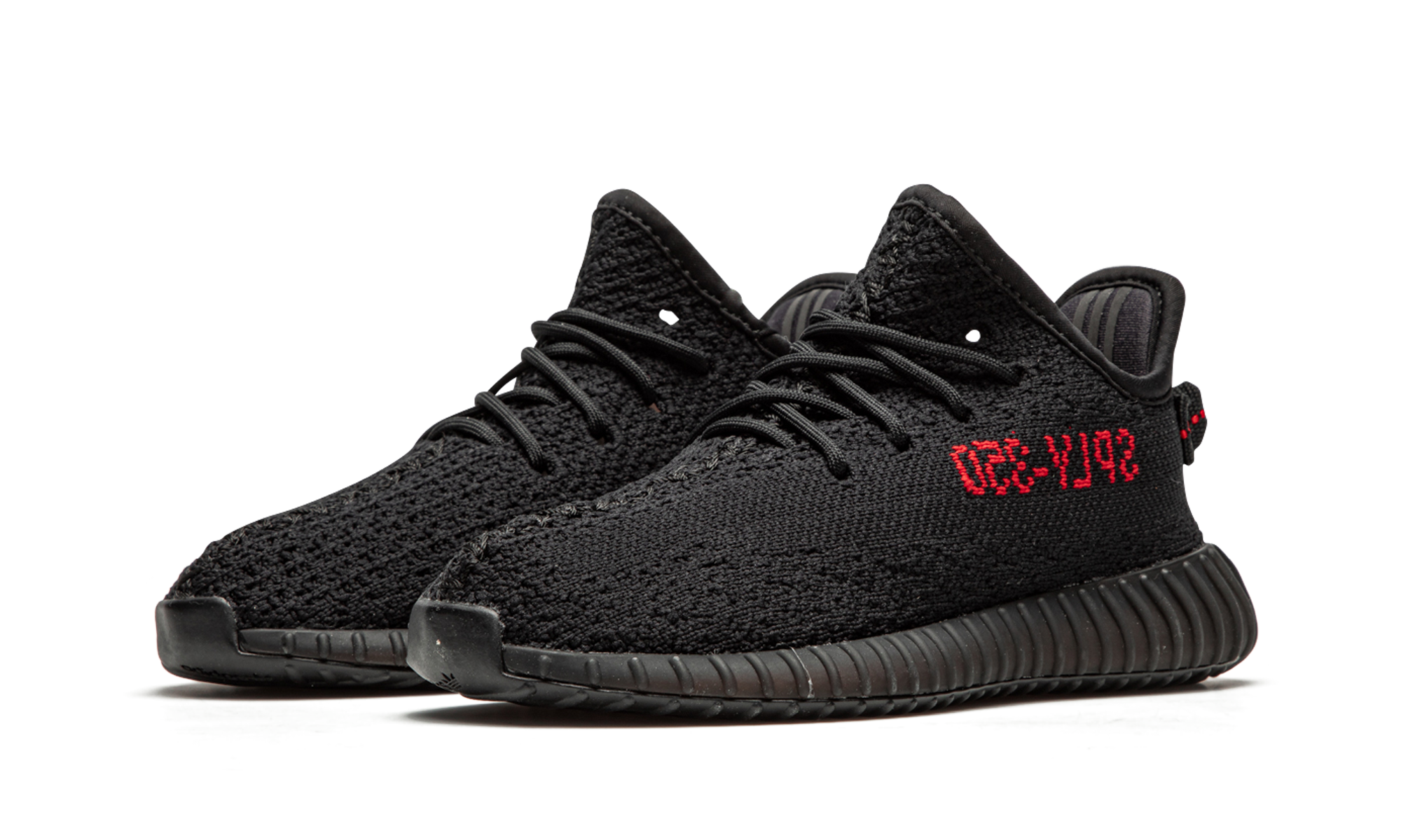 adidas yeezy boost 350 v2 black red infants+BB6372+diagnol left view