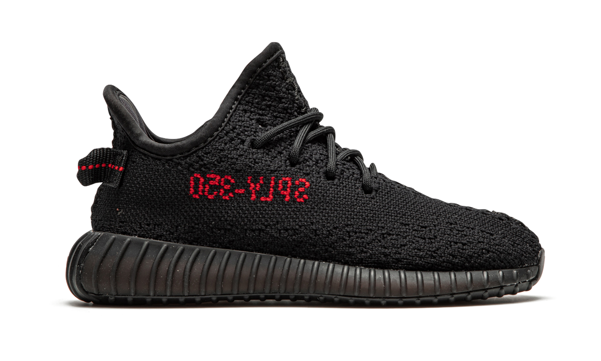 adidas yeezy boost 350 v2 black red infants+BB6372+diagnol right view