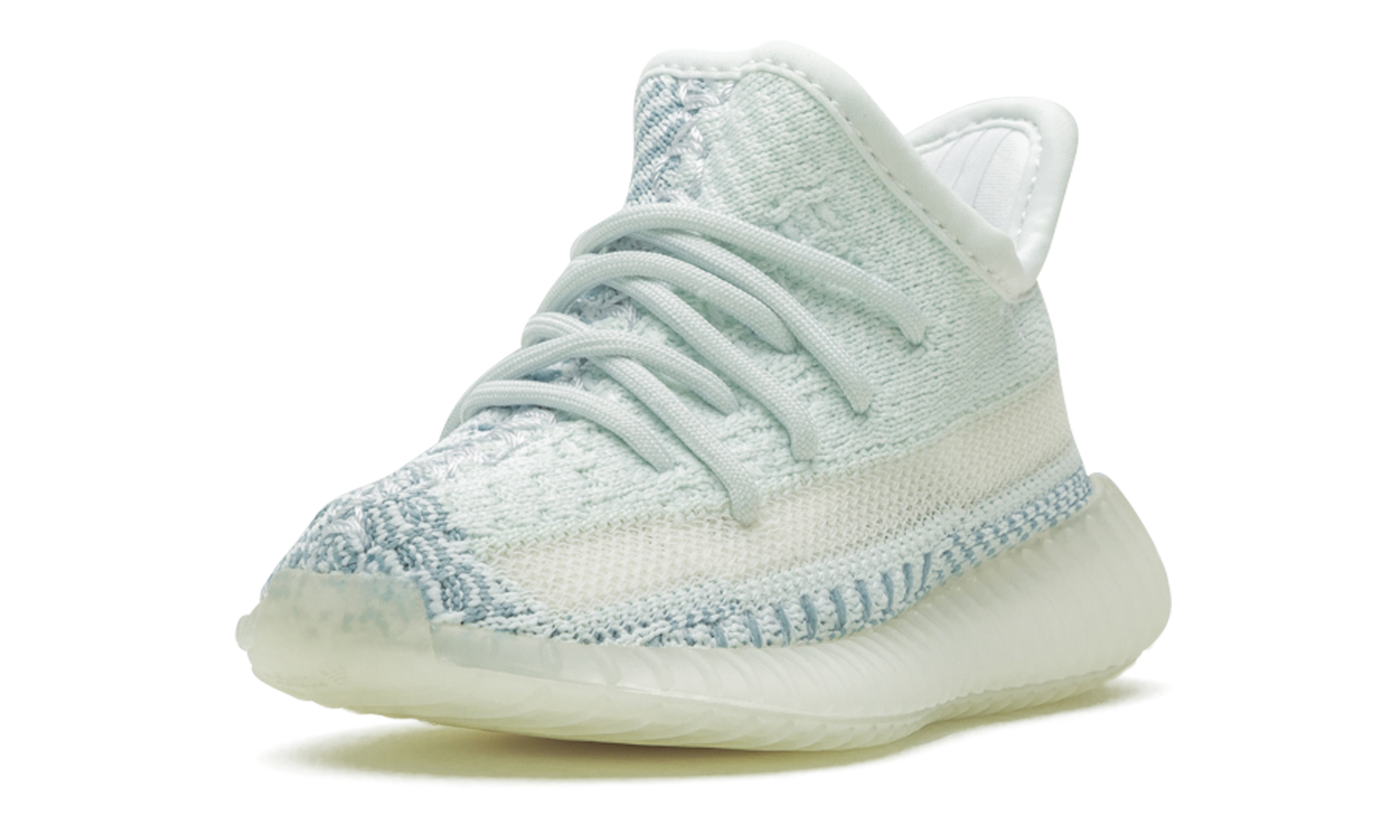 adidas yeezy boost 350 v2 cloud white infants+FW3046+left diagnol single view