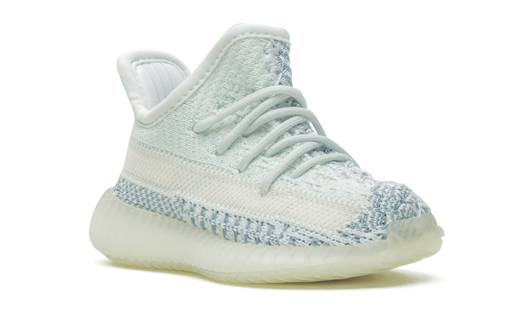 adidas yeezy boost 350 v2 cloud white infants+FW3046+diagnol right view