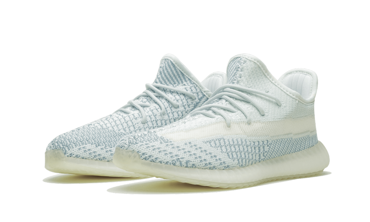 adidas yeezy boost 350 v2 cloud white kids+FW3051+diagnol left view
