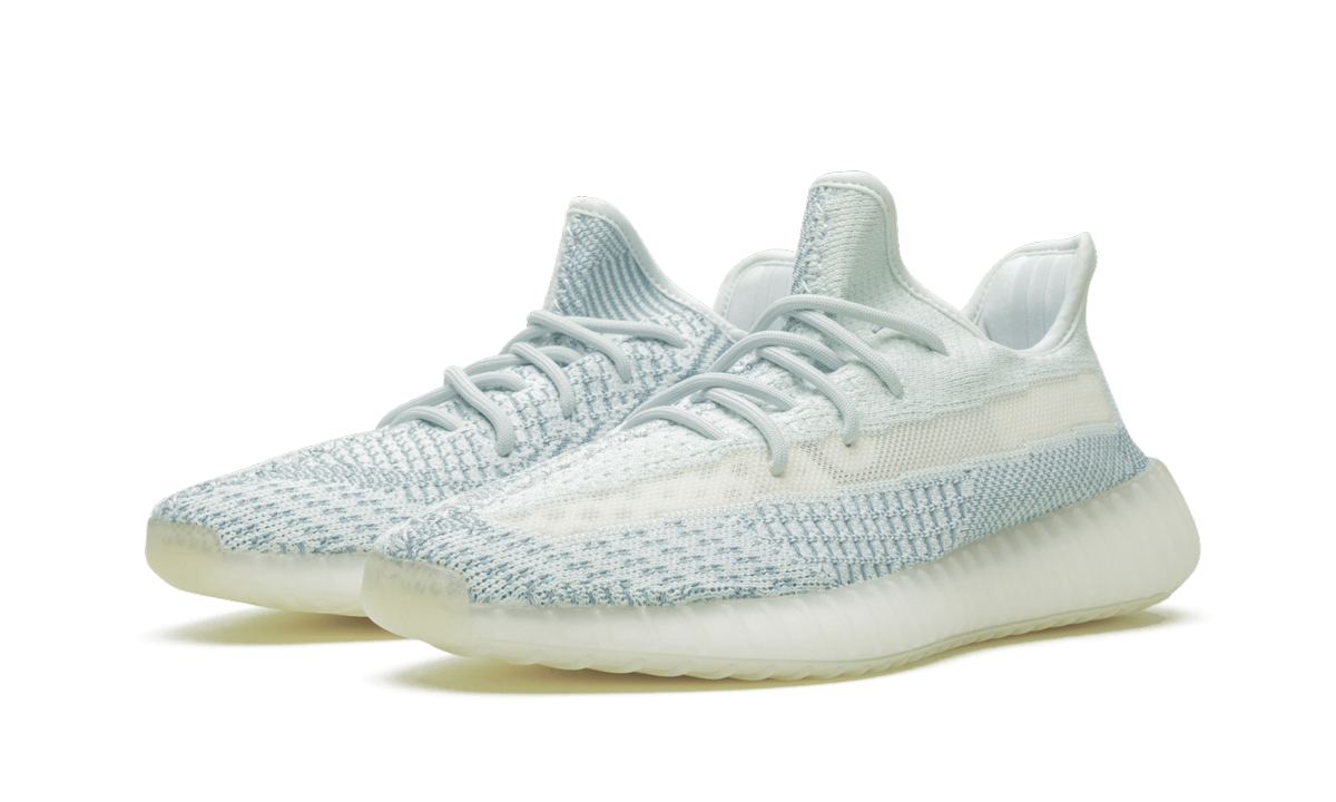 adidas yeezy boost 350 v2 cloud white non reflective+FW3043+diagnol left view