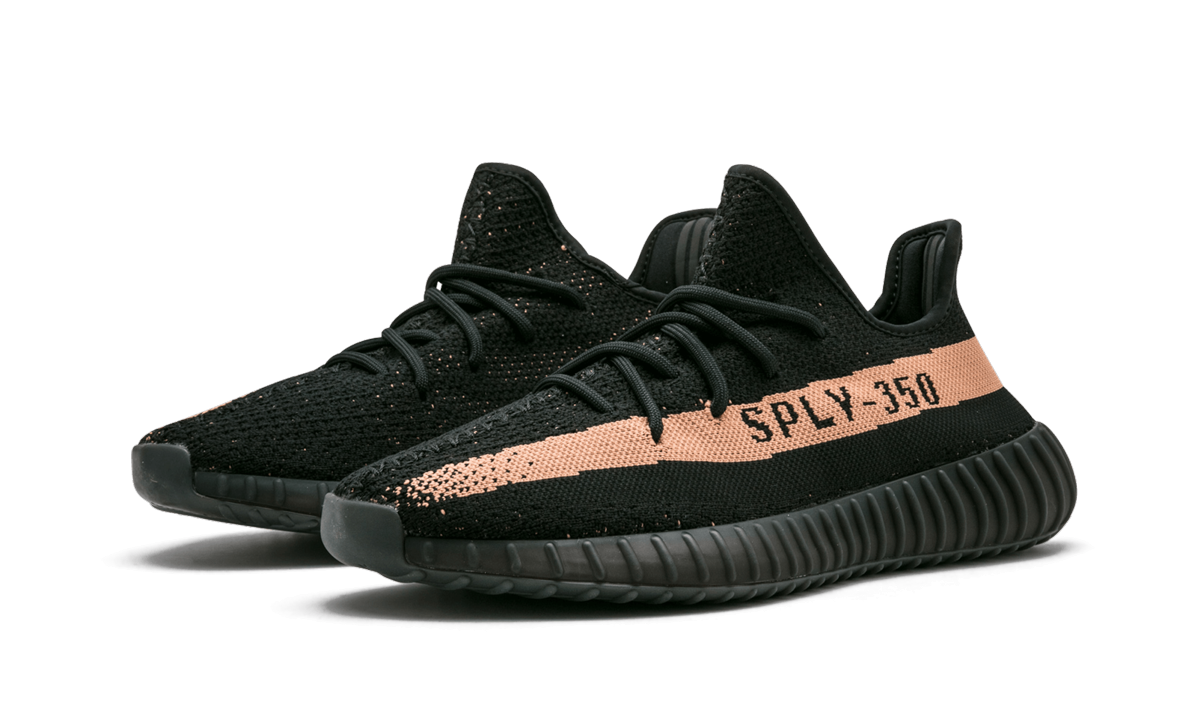 adidas yeezy boost 350 v2 core black copper+BY1605+diagnol left view