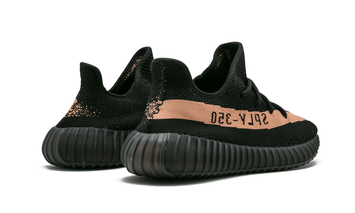 adidas yeezy boost 350 v2 core black copper+BY1605+diagnol right behind view