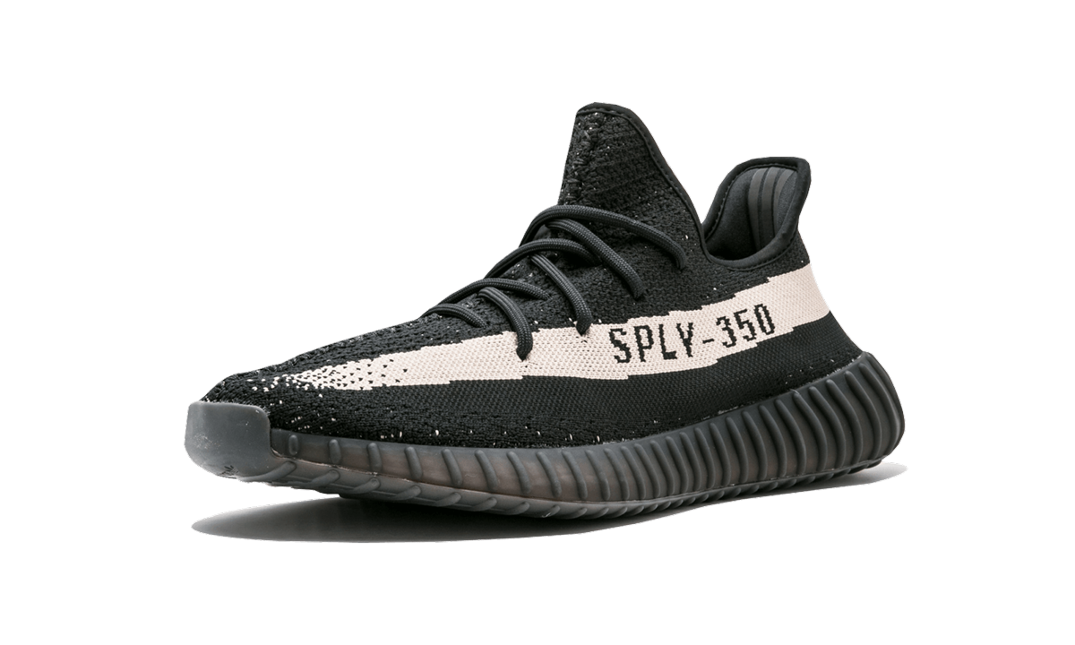 adidas yeezy boost 350 v2 core black white+BY1604+left diagnol single view