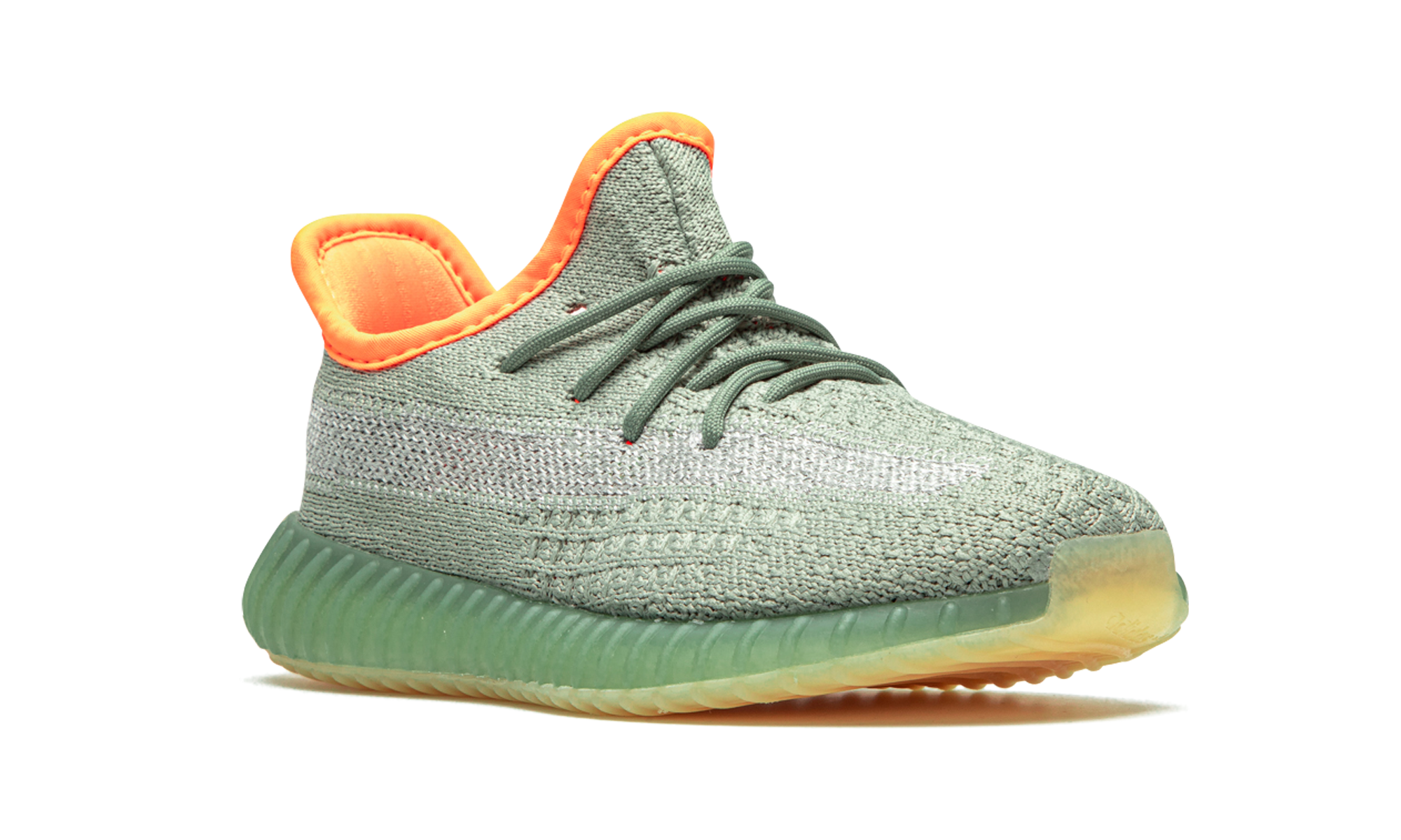 adidas yeezy boost 350 v2 desert sage kids+FX9037+diagnol right view