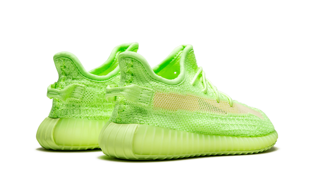 adidas yeezy boost 350 v2 glow infants+EG6887+diagnol right behind view