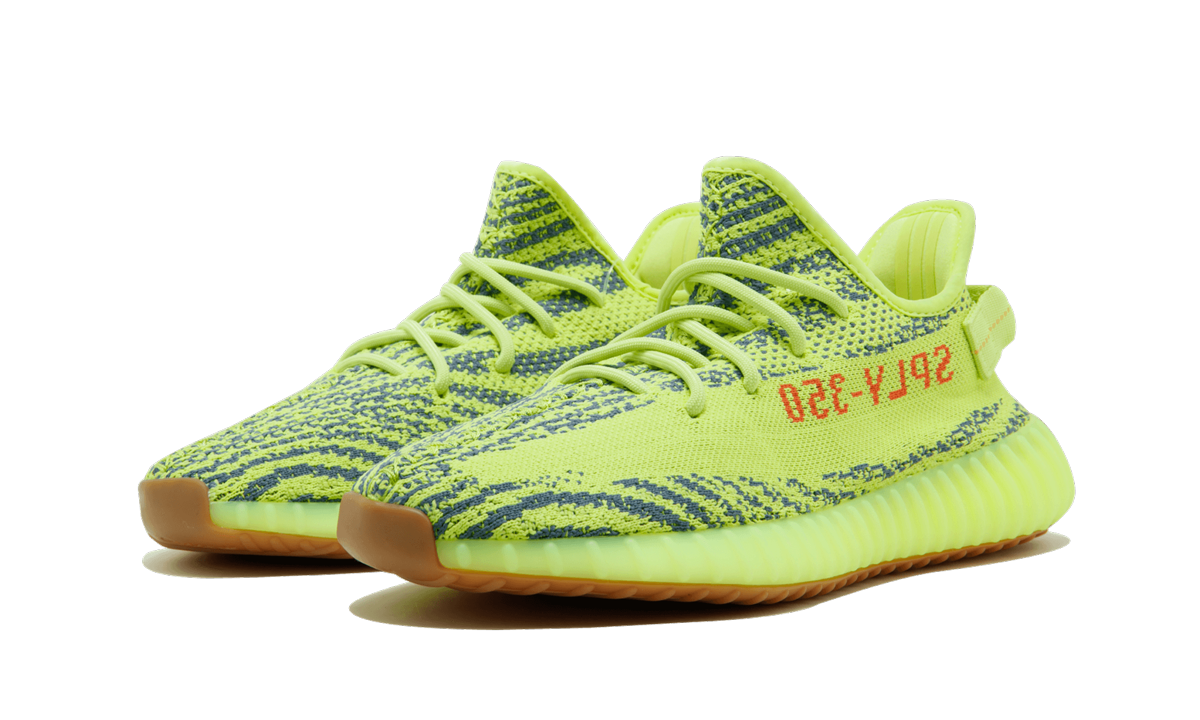 adidas yeezy boost 350 v2 semi frozen yellow+B37572+diagnol left view