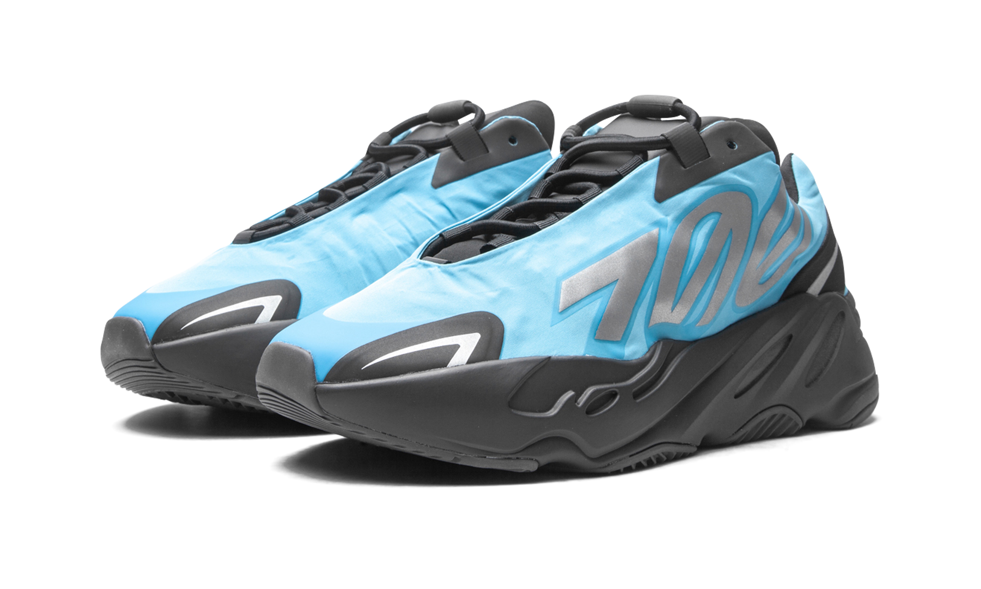 adidas yeezy boost 700 mnvn bright cyan+GZ3079+diagnol left view