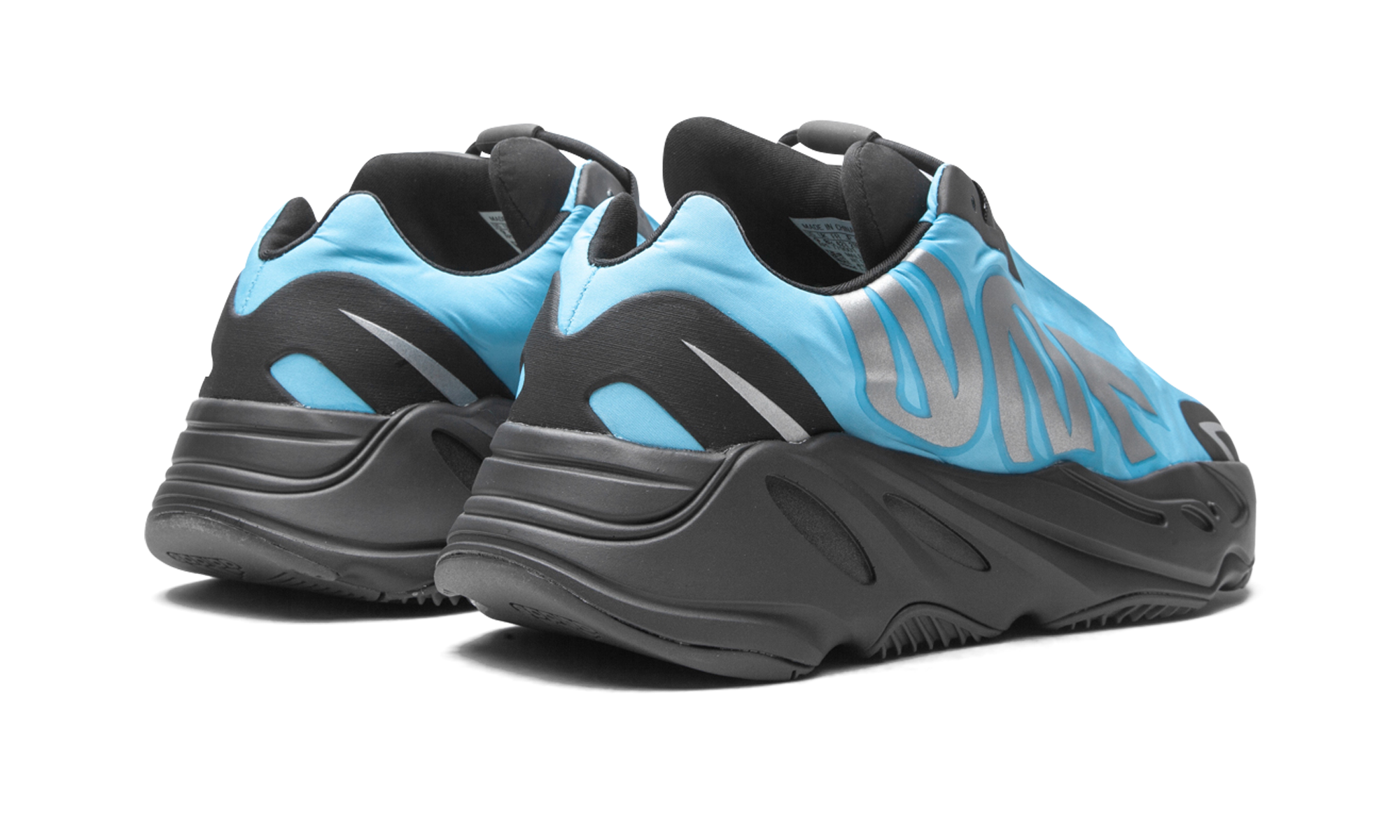 adidas yeezy boost 700 mnvn bright cyan+GZ3079+diagnol right behind view