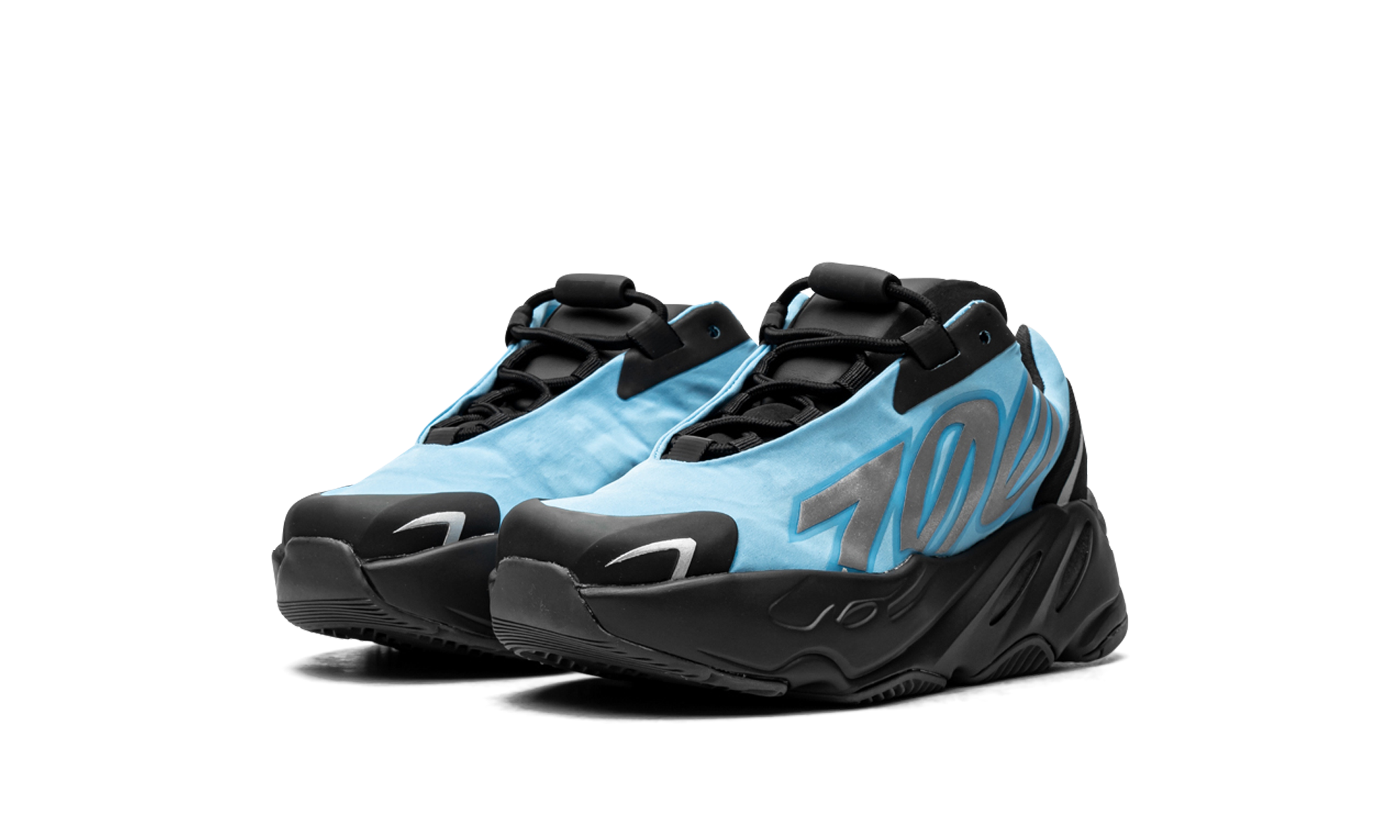adidas yeezy boost 700 mnvn bright cyan kids+GZ3080+diagnol left view