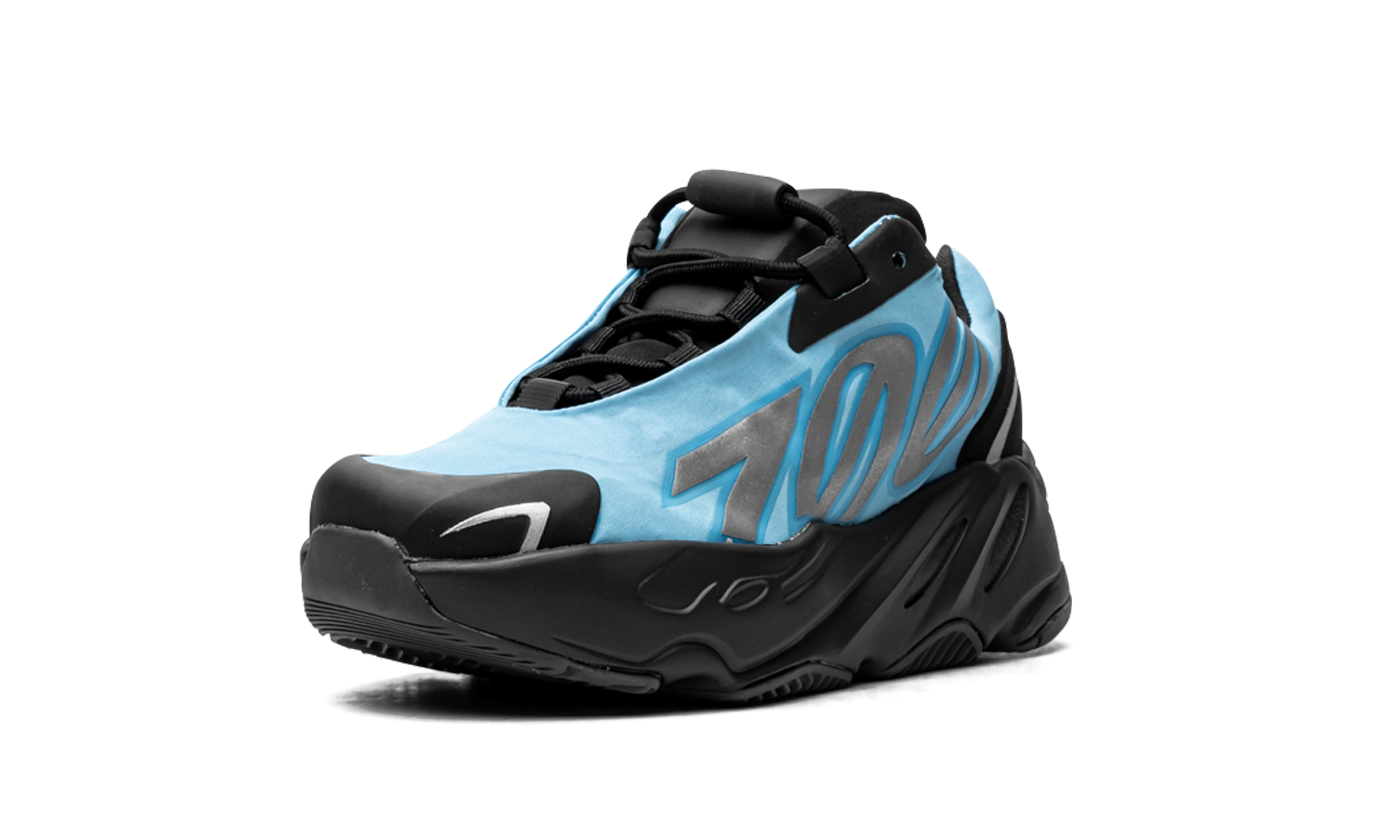 adidas yeezy boost 700 mnvn bright cyan kids+GZ3080+left diagnol single view