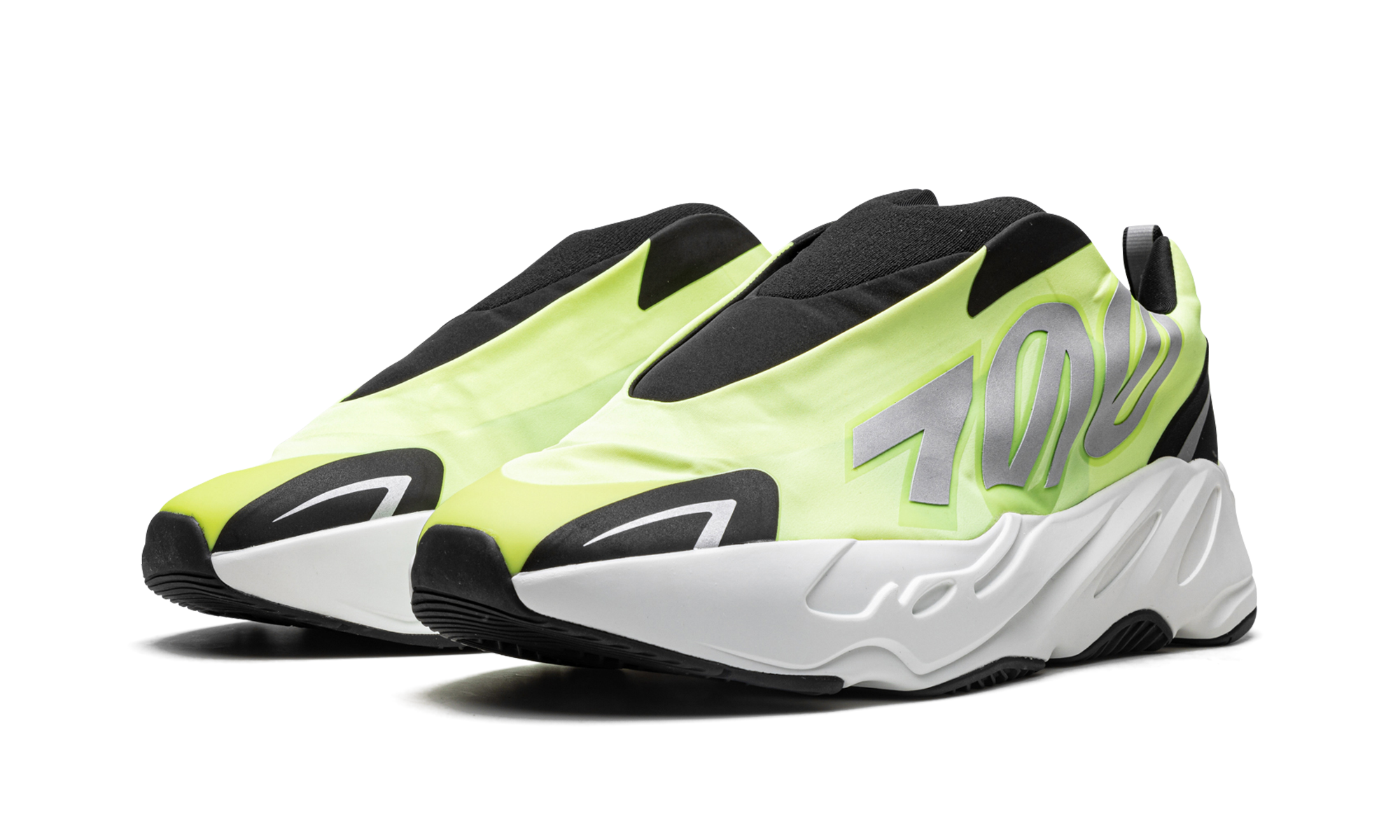 adidas yeezy boost 700 mnvn laceless phosphor+GY2055+diagnol left view