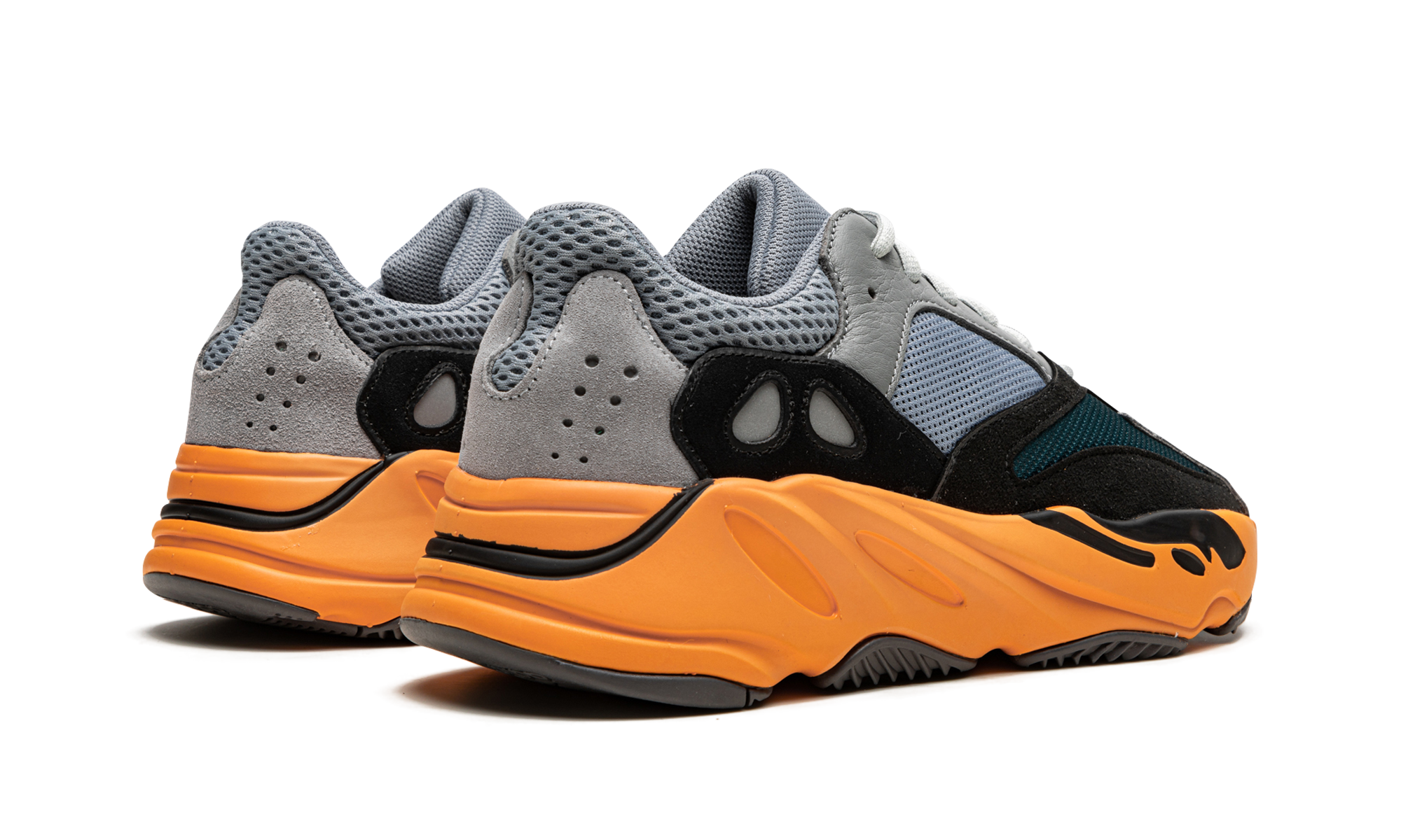 adidas yeezy boost 700 wash orange+GW0296+diagnol right behind view